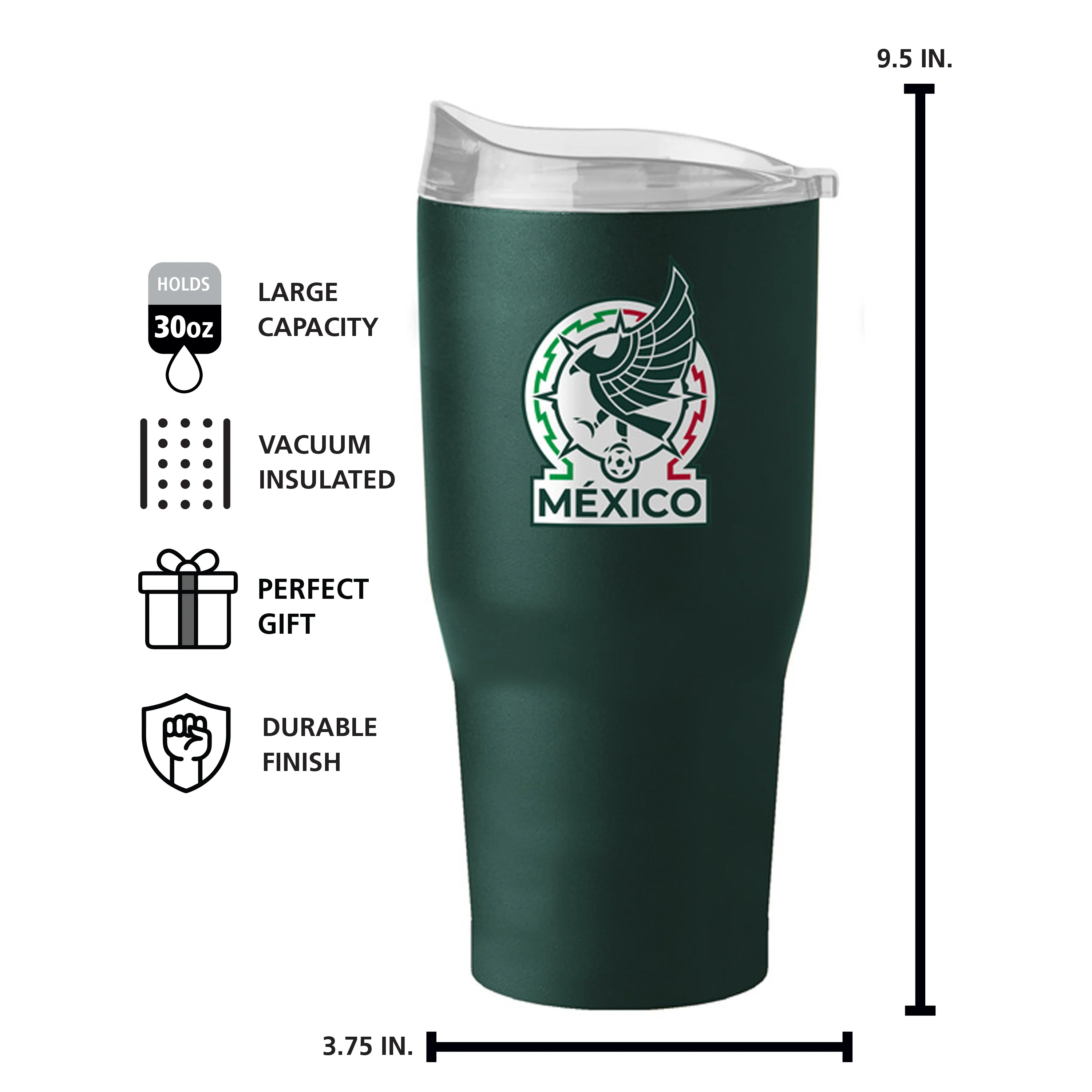 Mexico National Team 30oz Flipside Powder Coat Tumbler - Image 6