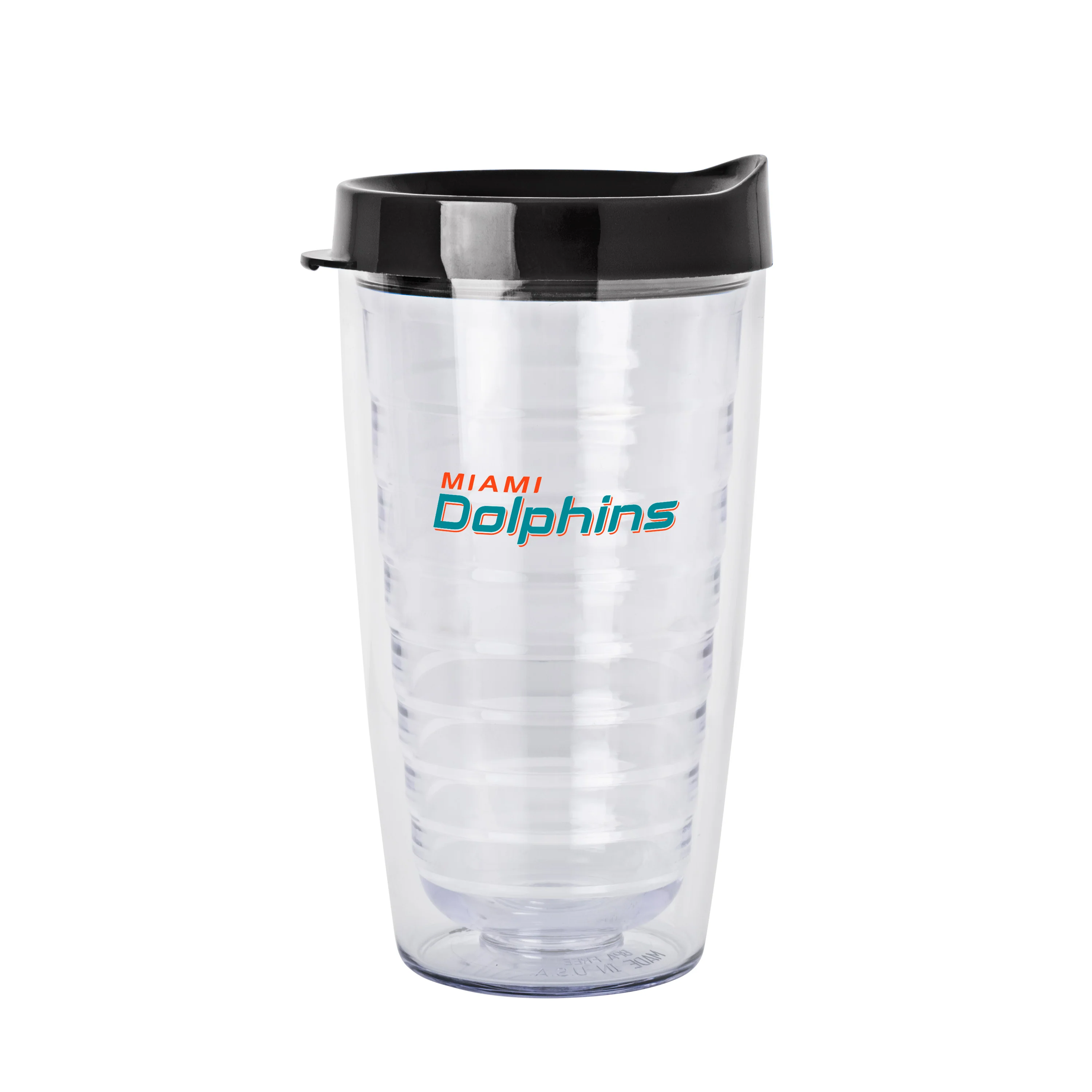 Miami Dolphins 16oz Flipside Dbl Wall Clear Tumbler - Image 2