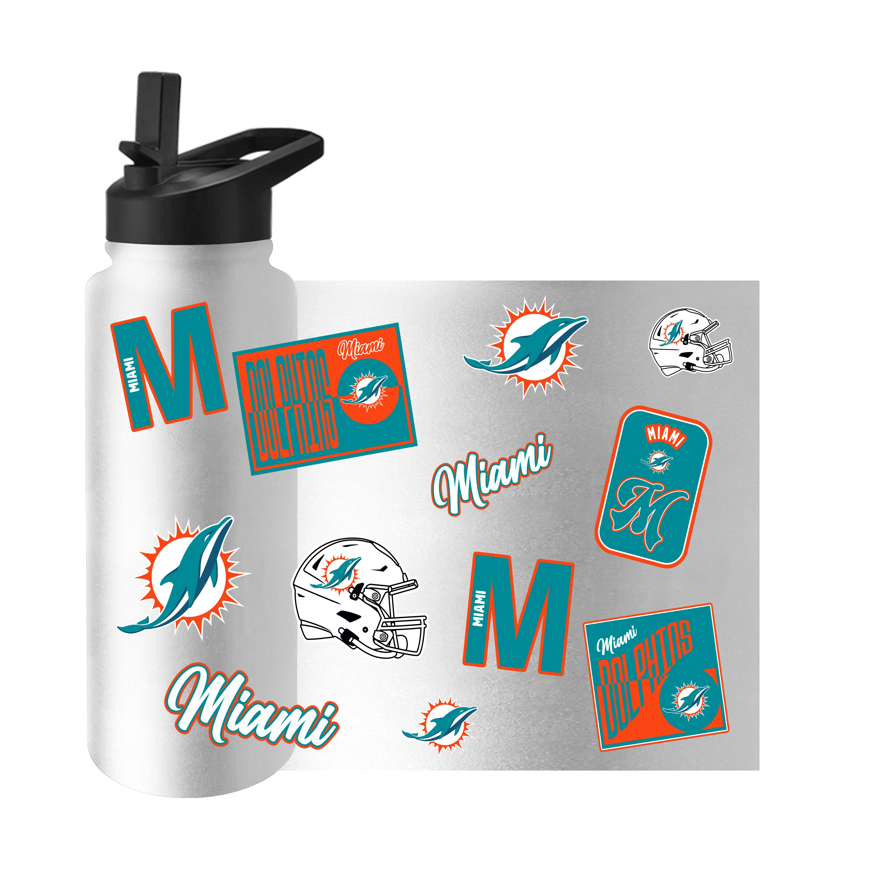 Miami Dolphins Dream Weave 34oz Quencher Bottle - Image 3