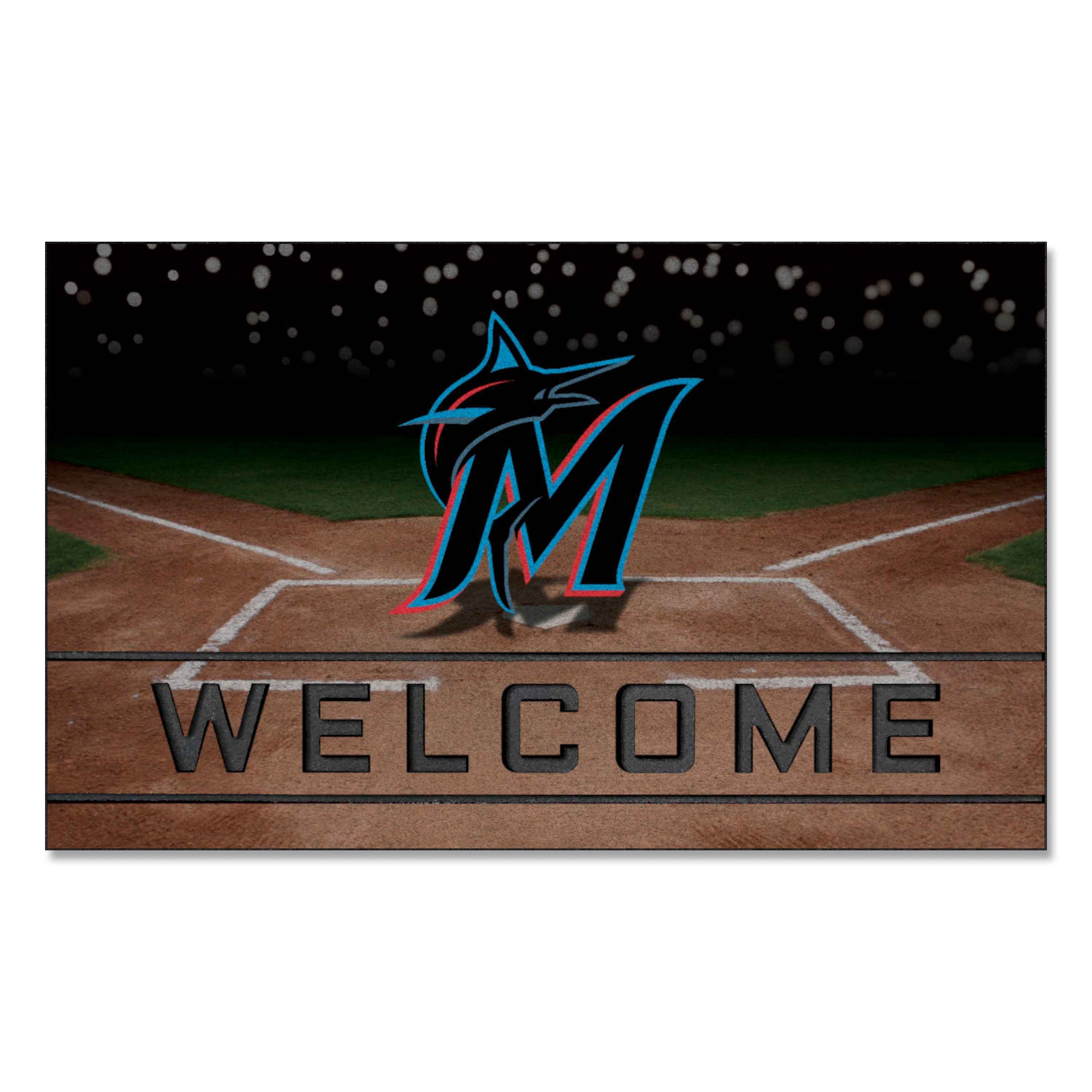 Miami Marlins Crumb Rubber Door Mat