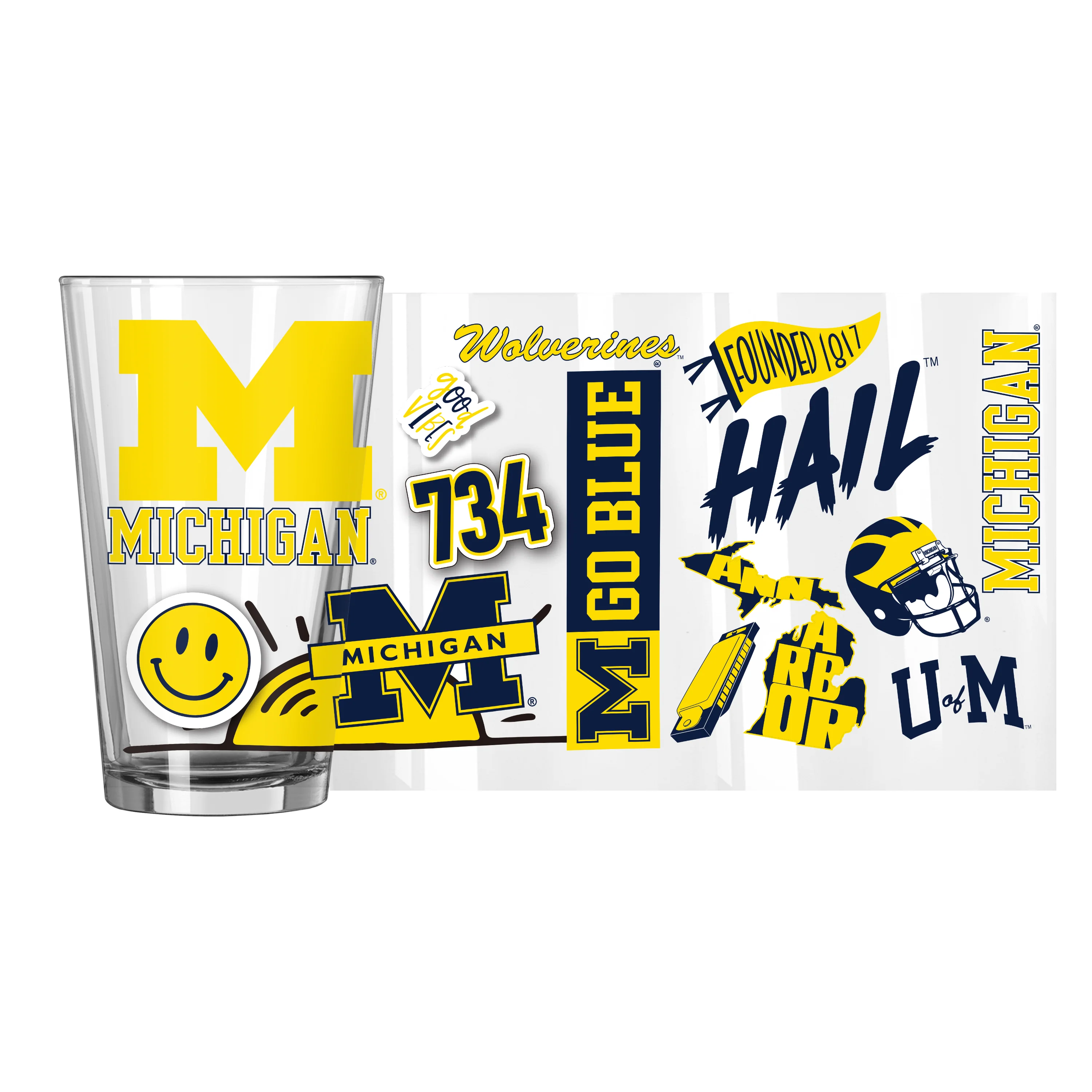 Michigan 16oz Native Pint Glass - Image 2
