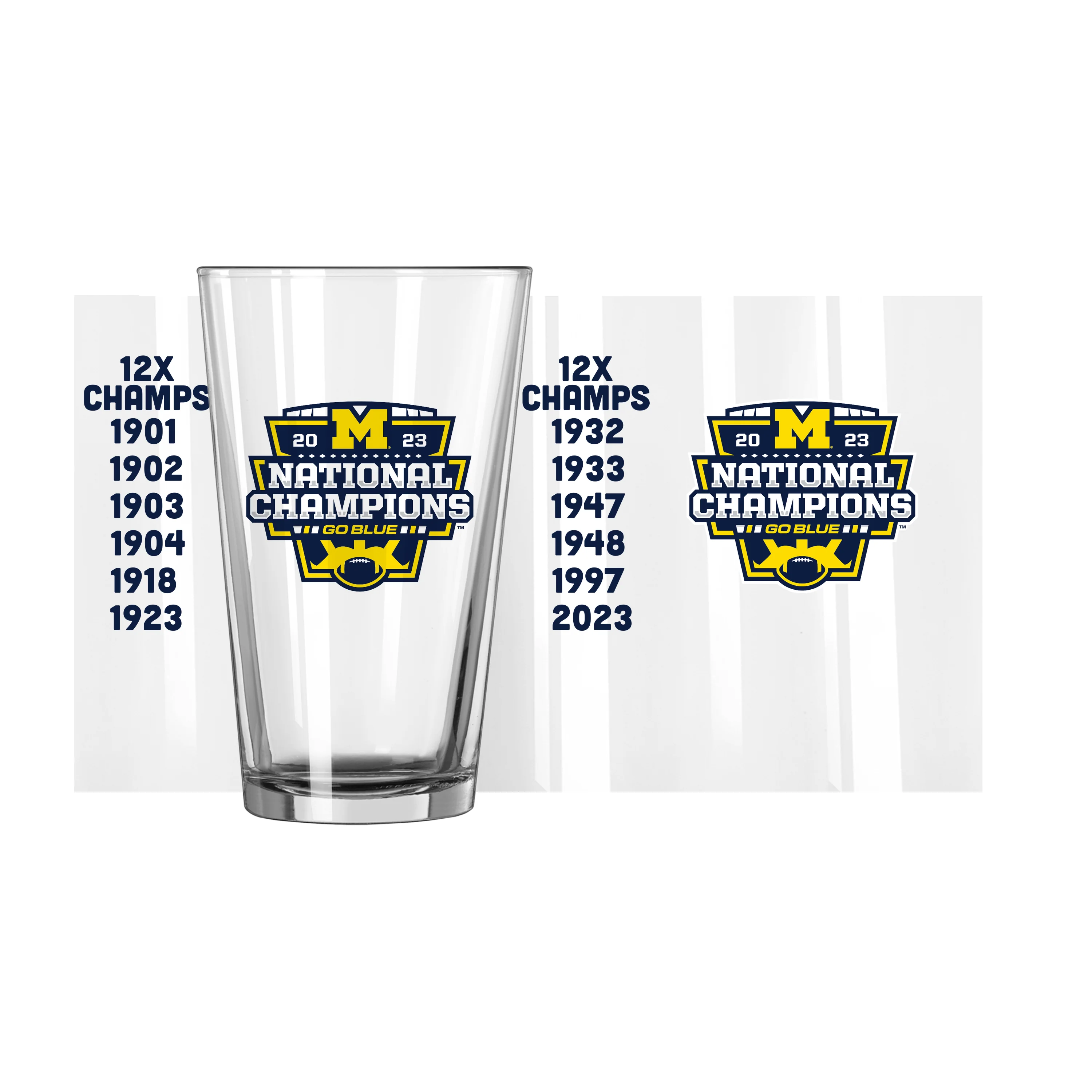 Michigan 2023 CFP National Champions 16oz Repeat Pint Glass - Image 2