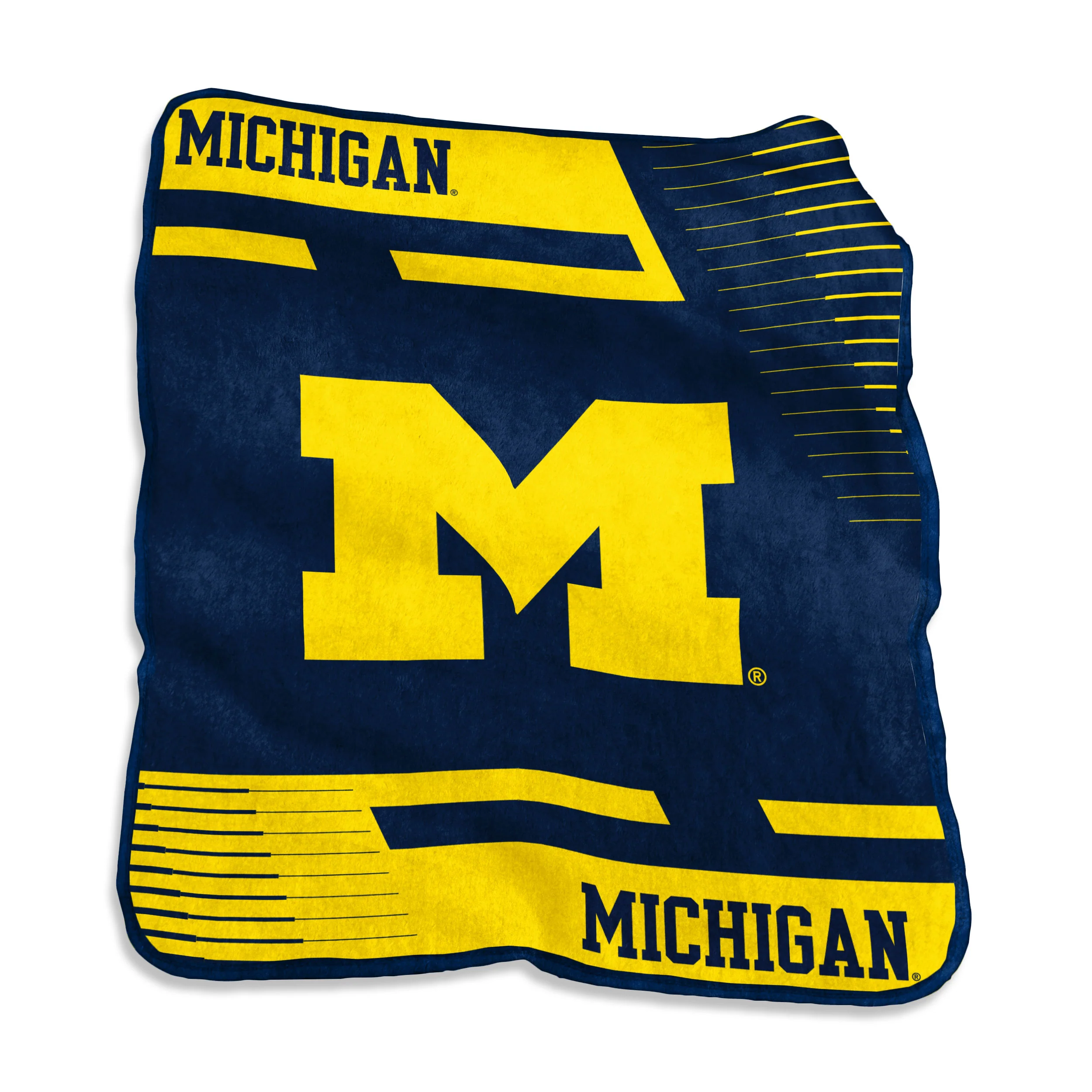 Michigan Raschel Double Stripe Throw