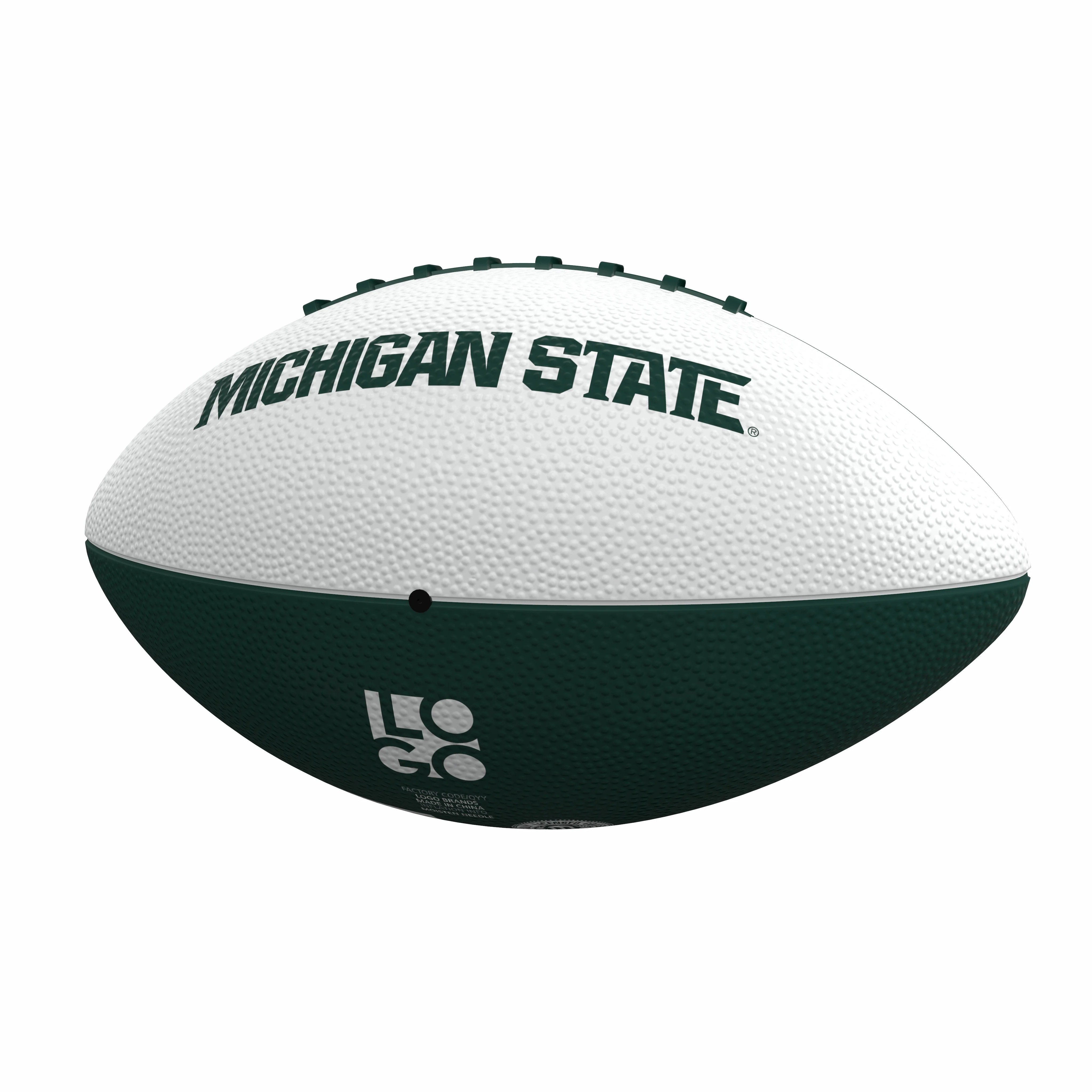 Michigan State Pinwheel Logo Junior Size Rubber Football - Image 3