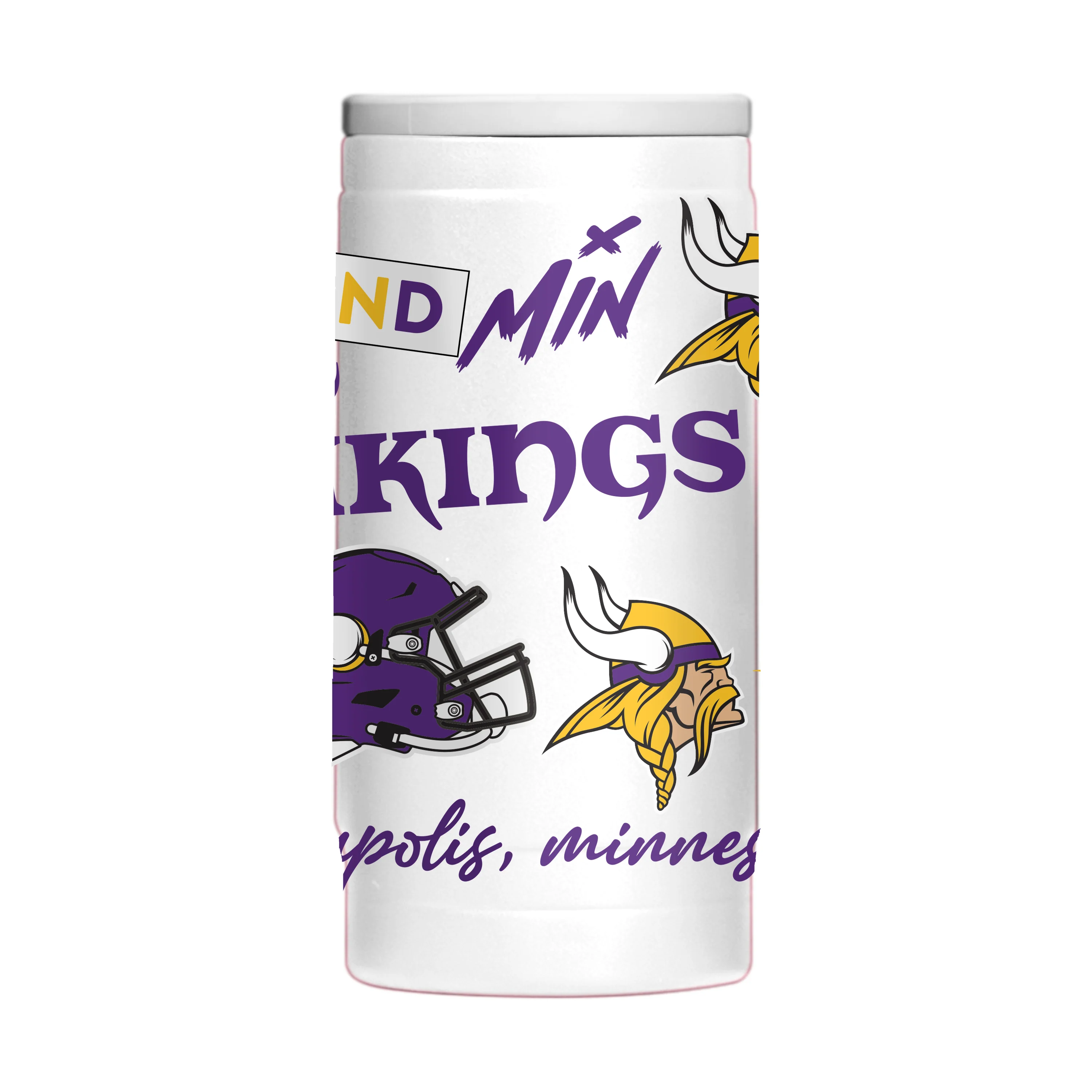 Minnesota Vikings 12oz Native Powdercoat SlimCan Coolie - Image 2