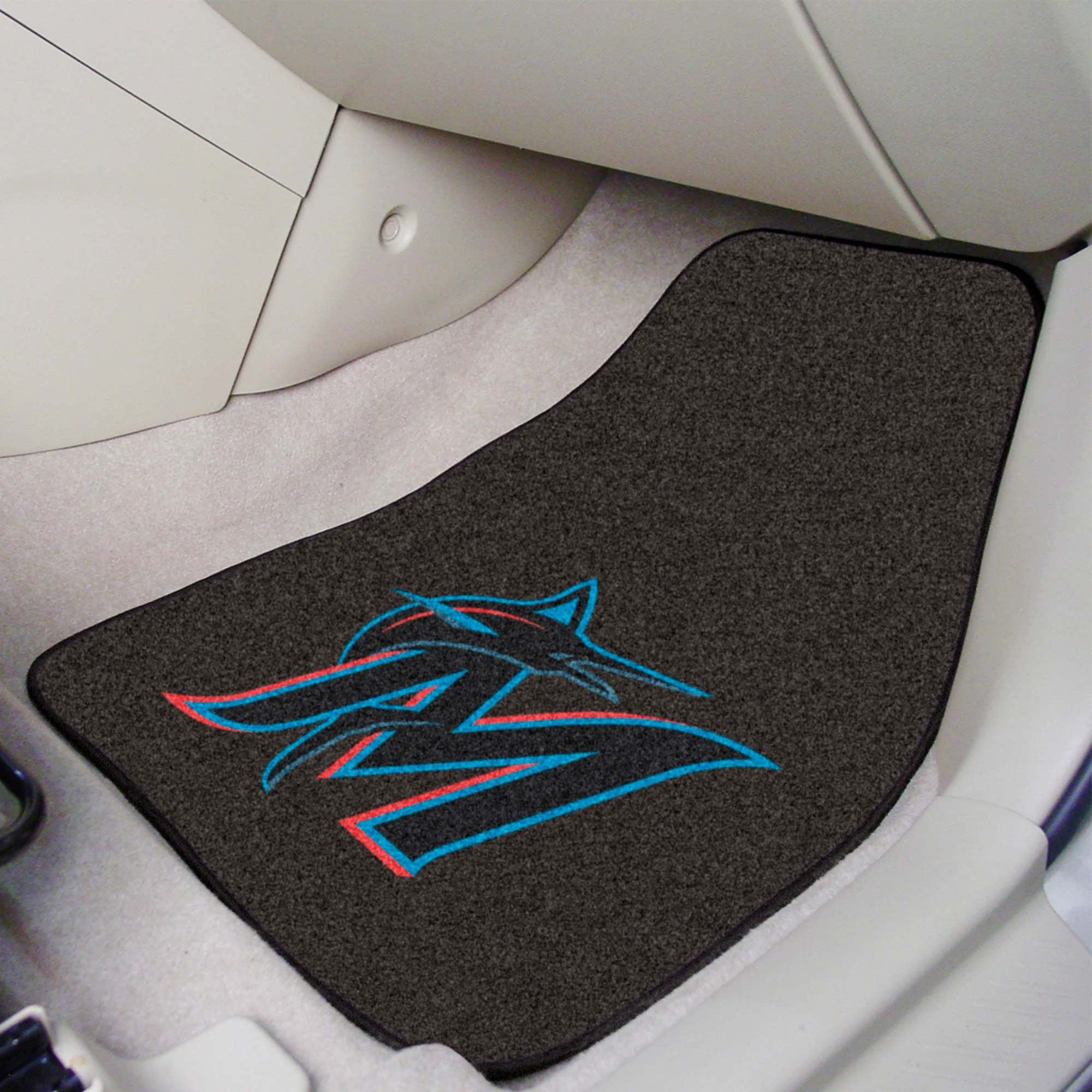 MLB - Miami Marlins 2-pc Carpet Car Mat Set - Image 2