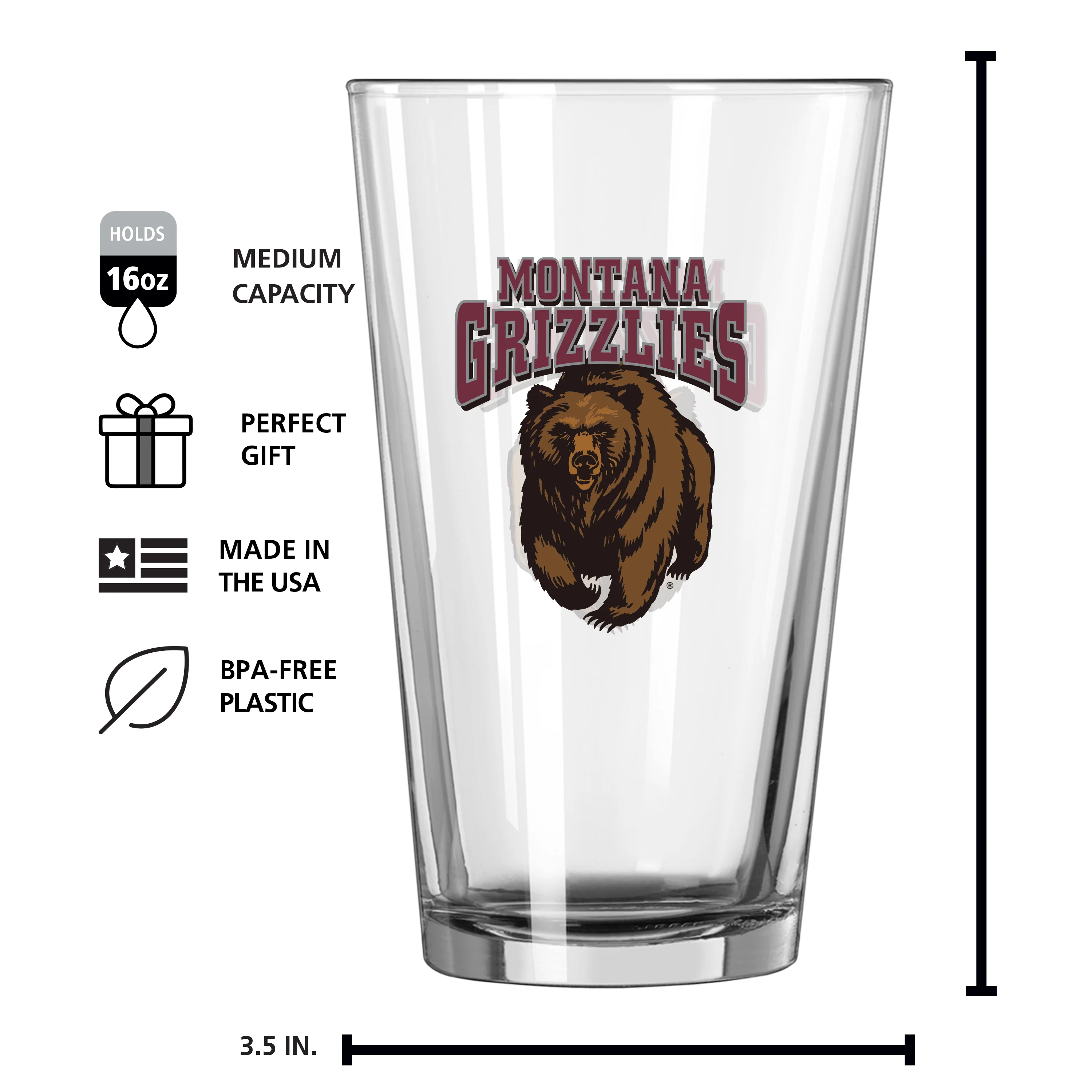 Montana 16oz Gameday Pint Glass - Image 4