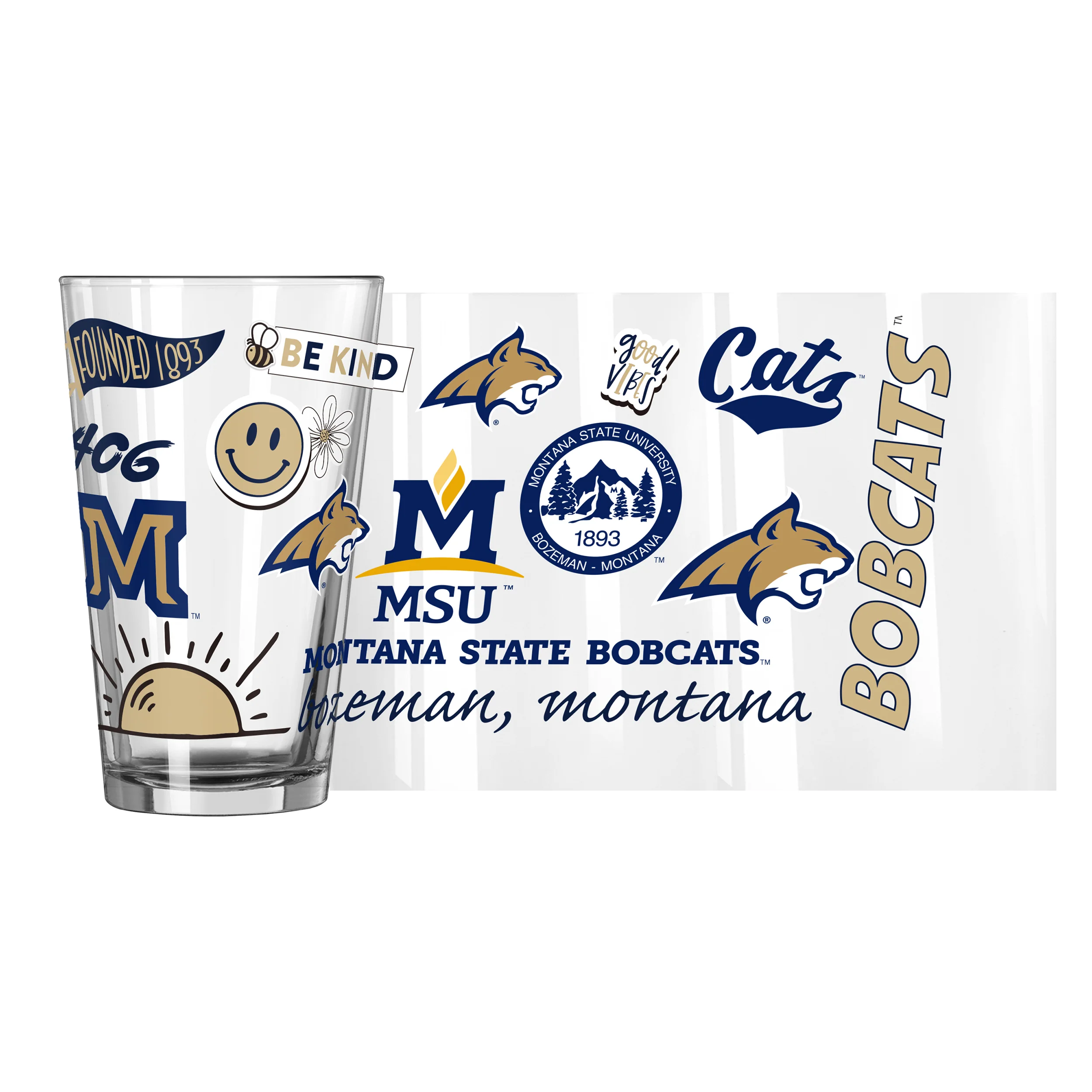 Montana State 16oz Native Pint Glass - Image 3