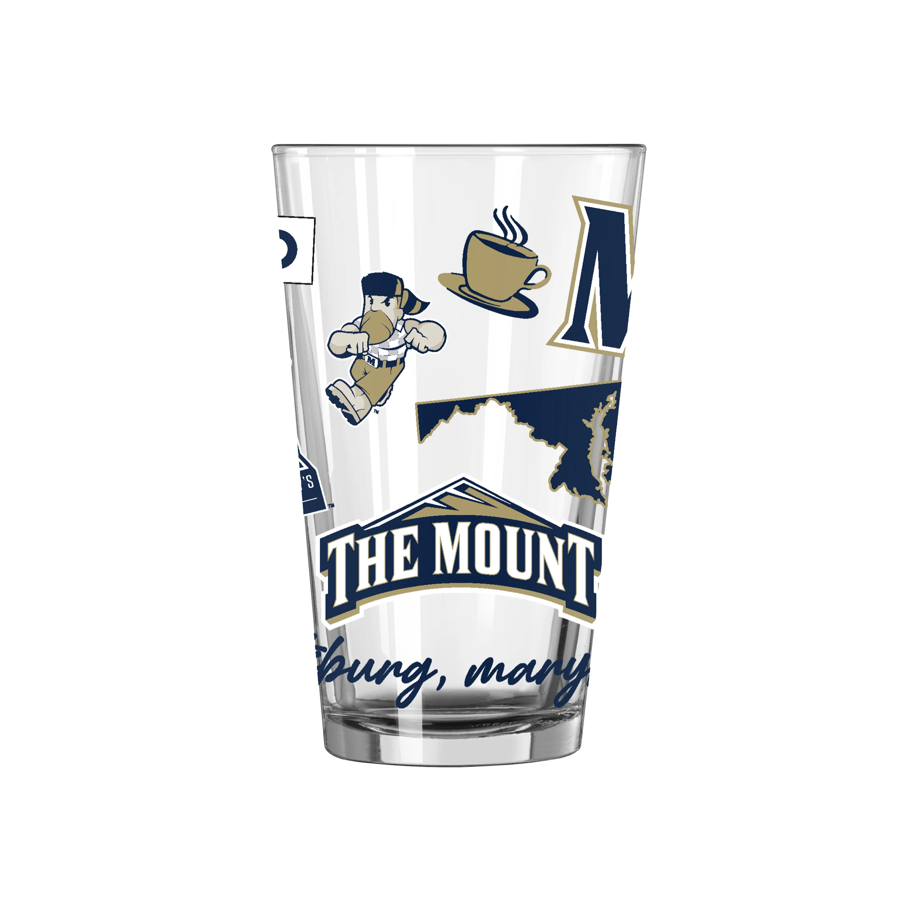 Mount St. Marys University 16oz Native Pint Glass - Image 3