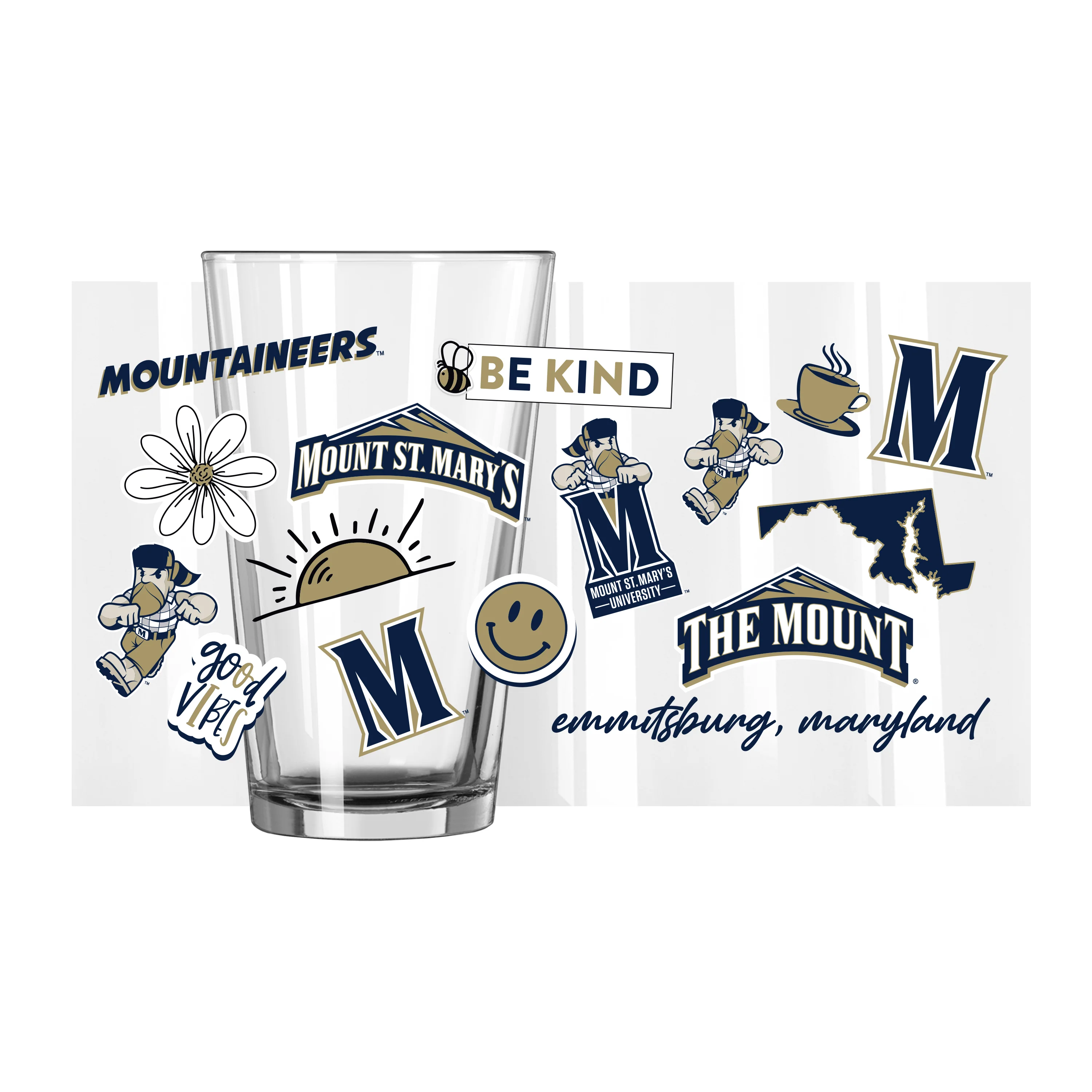 Mount St. Marys University 16oz Native Pint Glass - Image 4