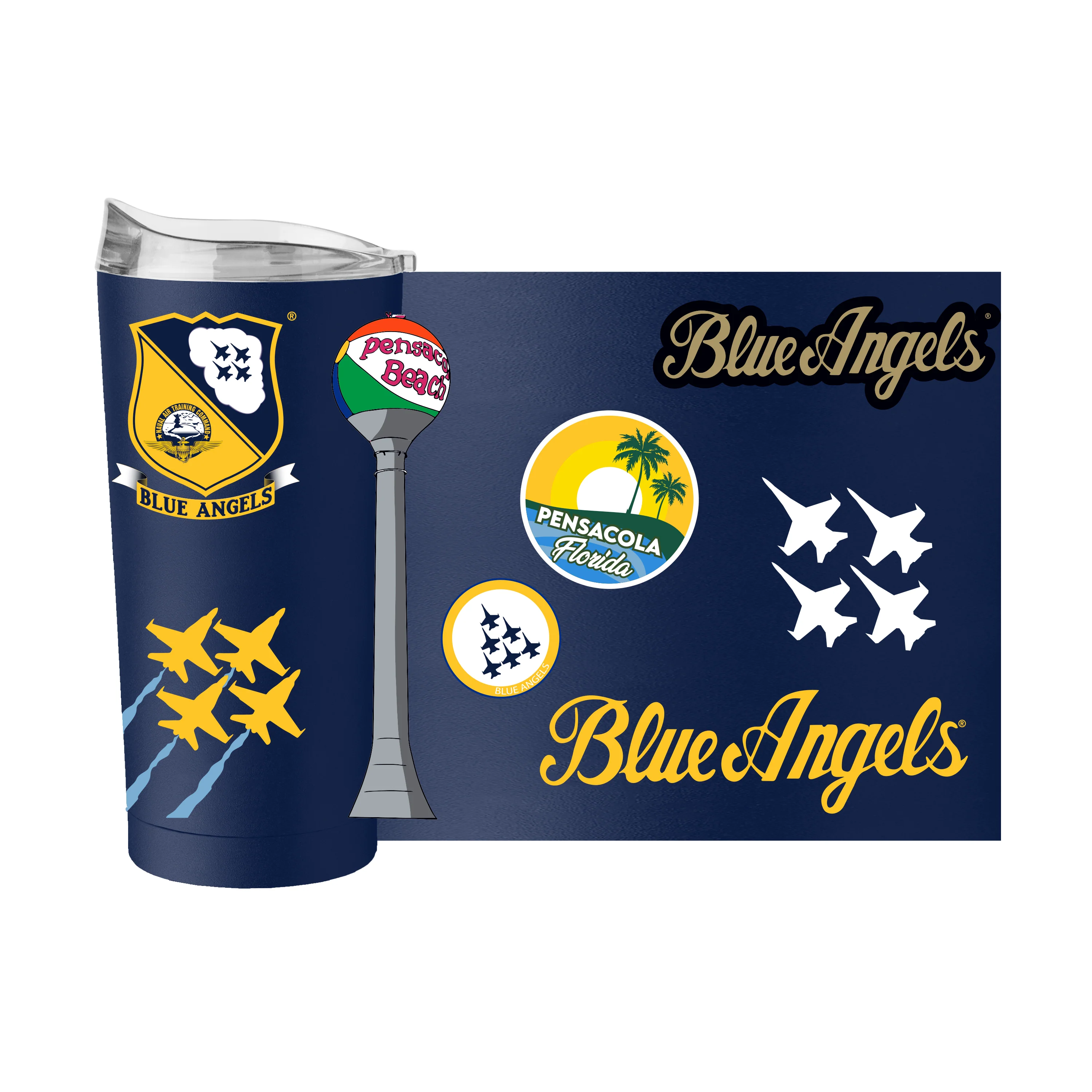 Navy Blue Angels Navy 20oz Native Powder Coat Tumbler - Image 3