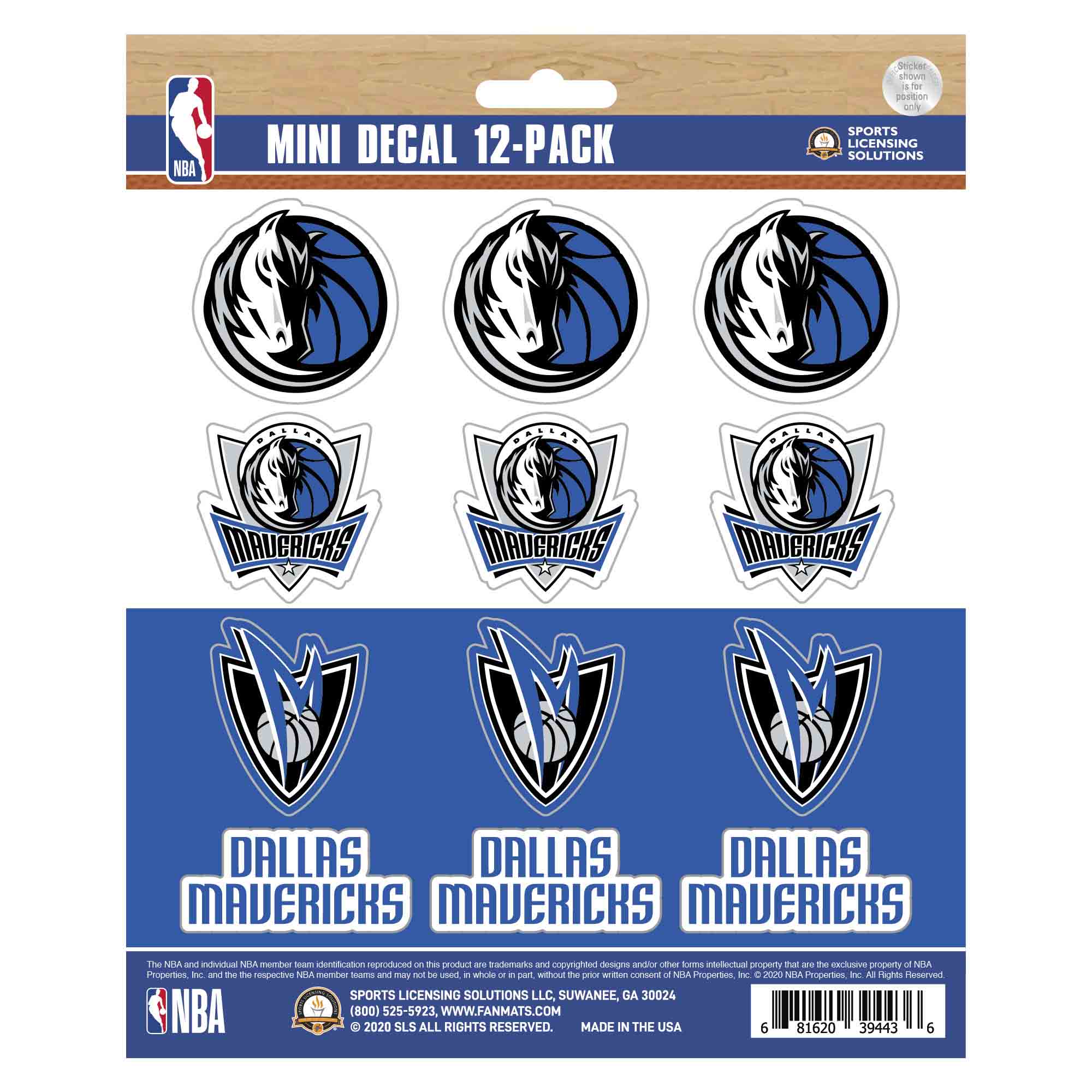 NBA - Dallas Mavericks Mini Decal 12-pk