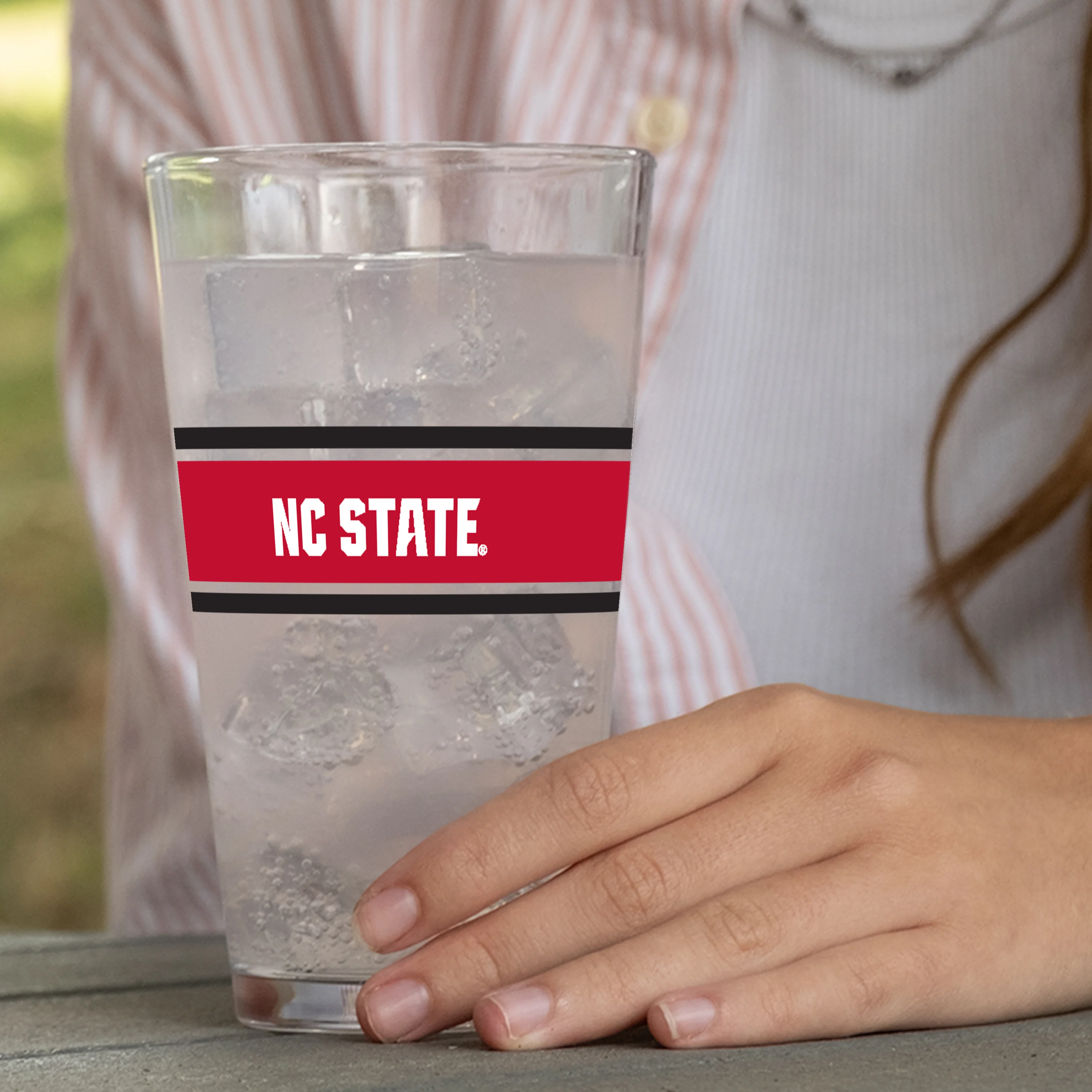NC State 16oz Stripe Pint Glass - Image 6