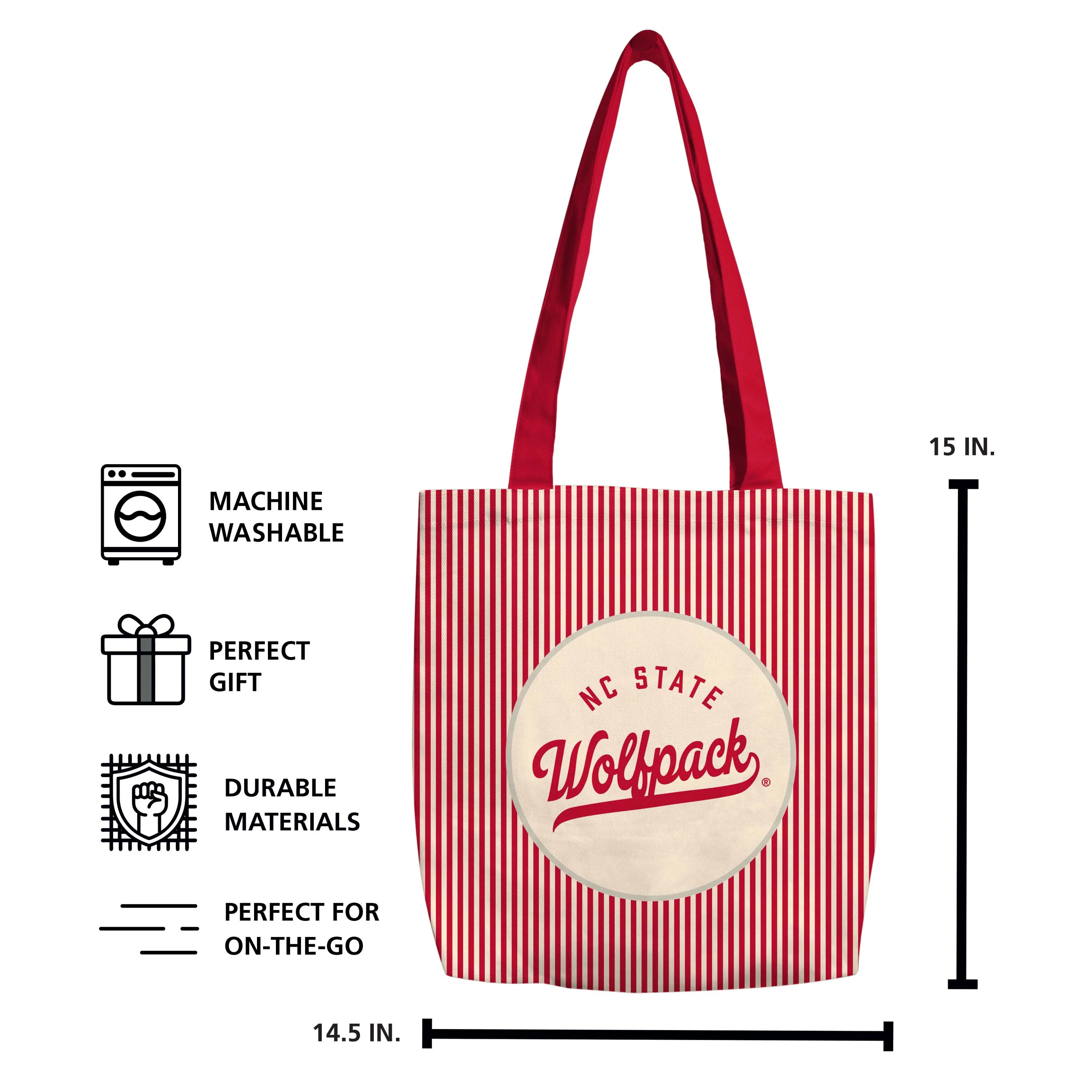 NC State Classic Red Canvas Tote - Image 5