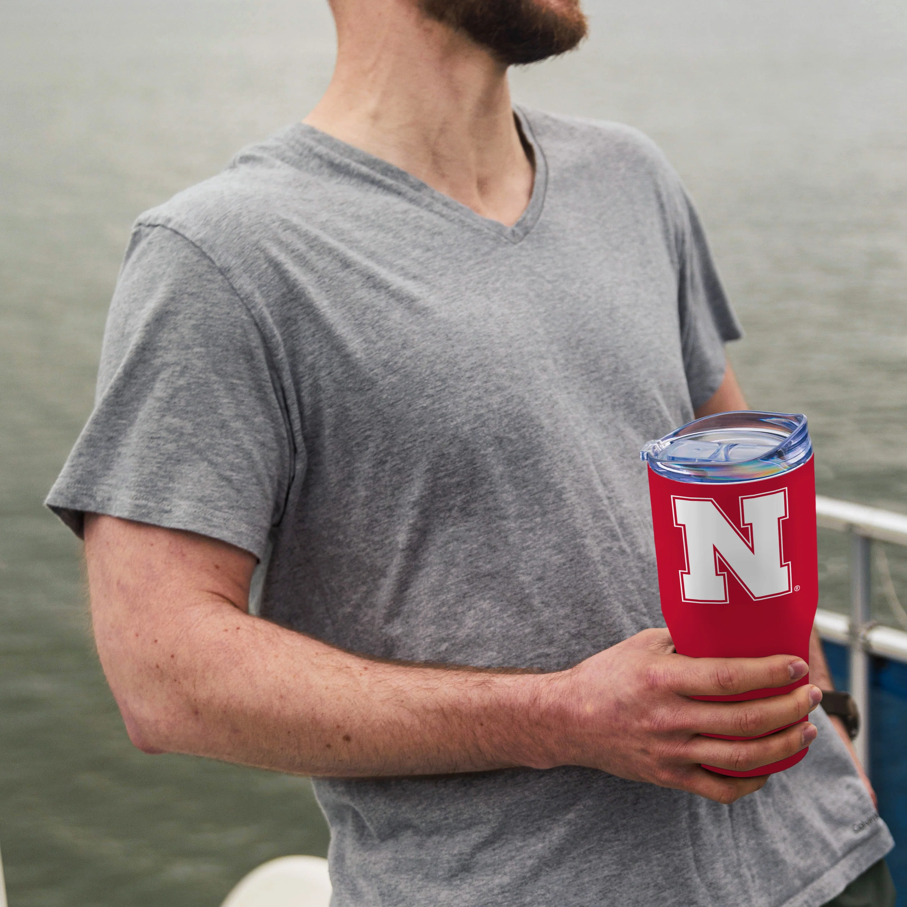 Nebraska 30oz Flipside Powder Coat Tumbler - Image 4