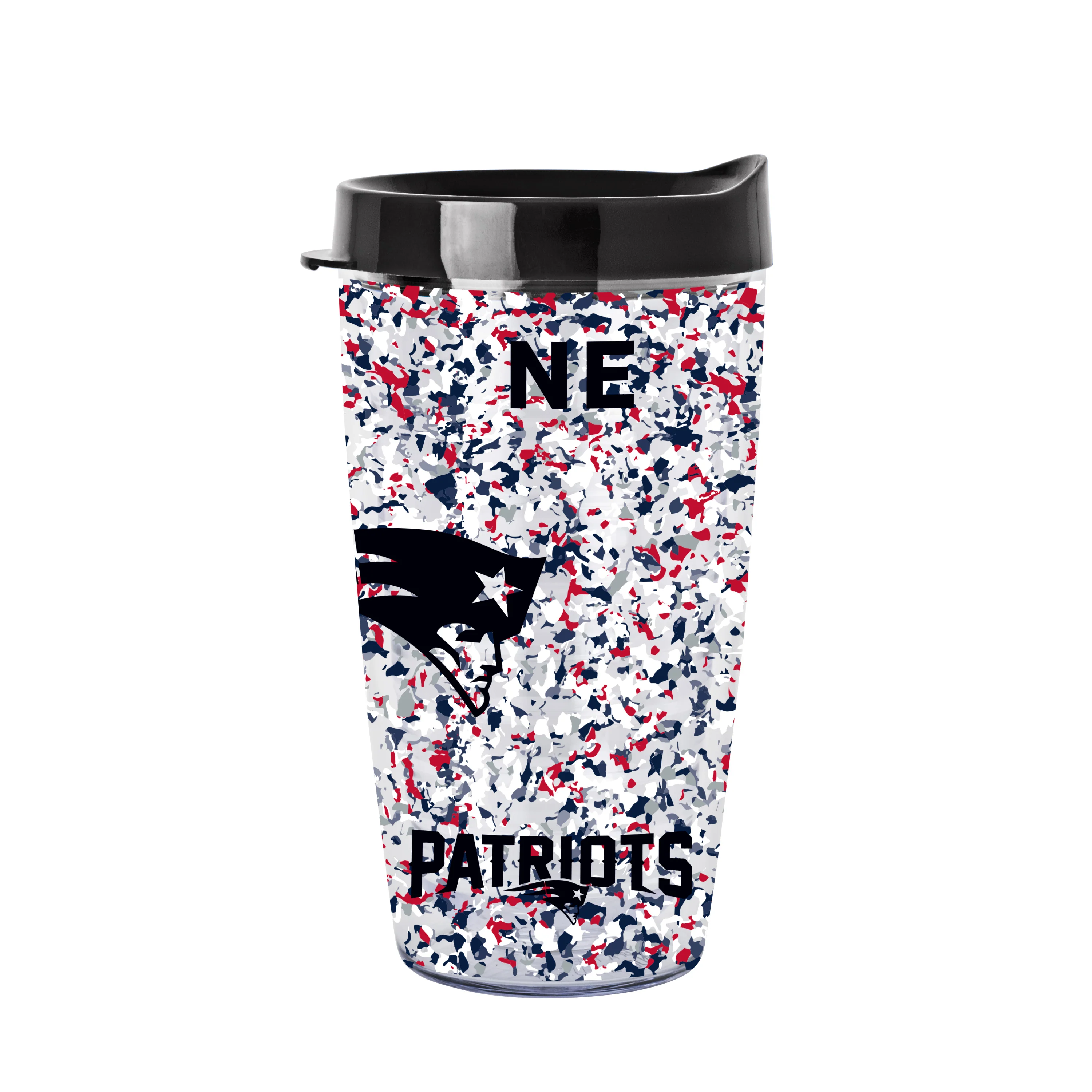 New England Patriots 16oz Terrazzo Dbl Wall Clear Tumbler - Image 2
