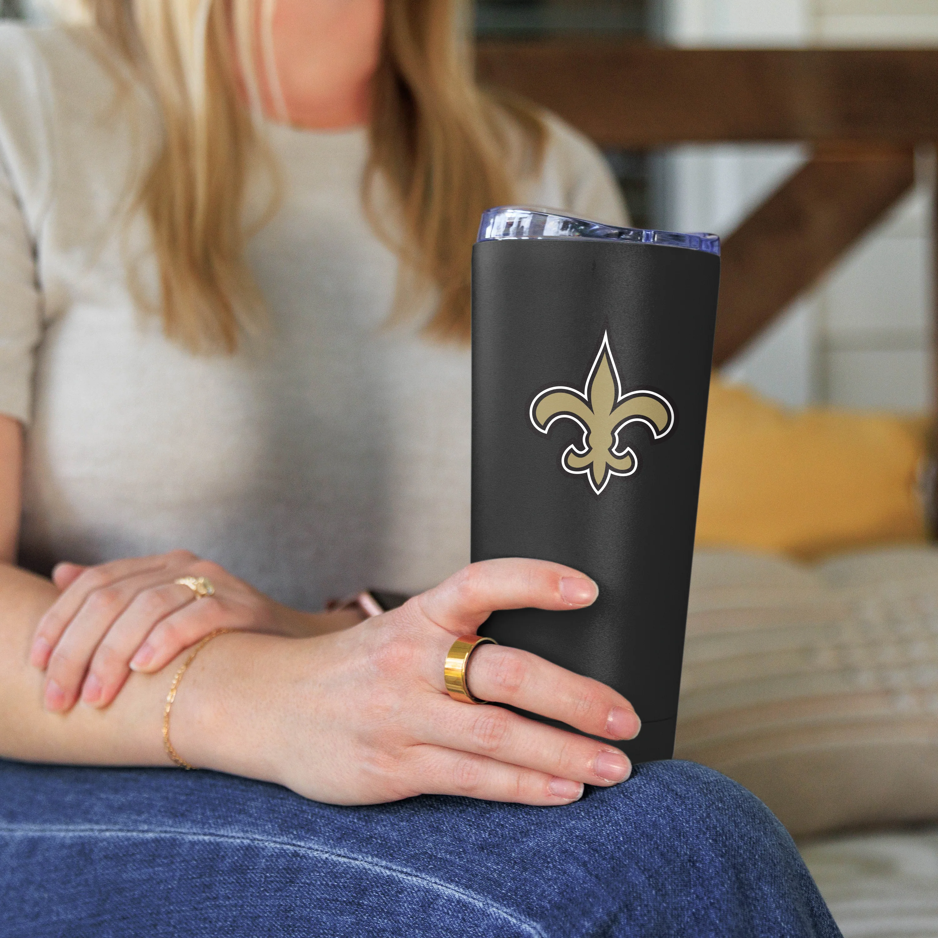 New Orleans Saints 20oz Flipside Powder Coat Tumbler - Image 4