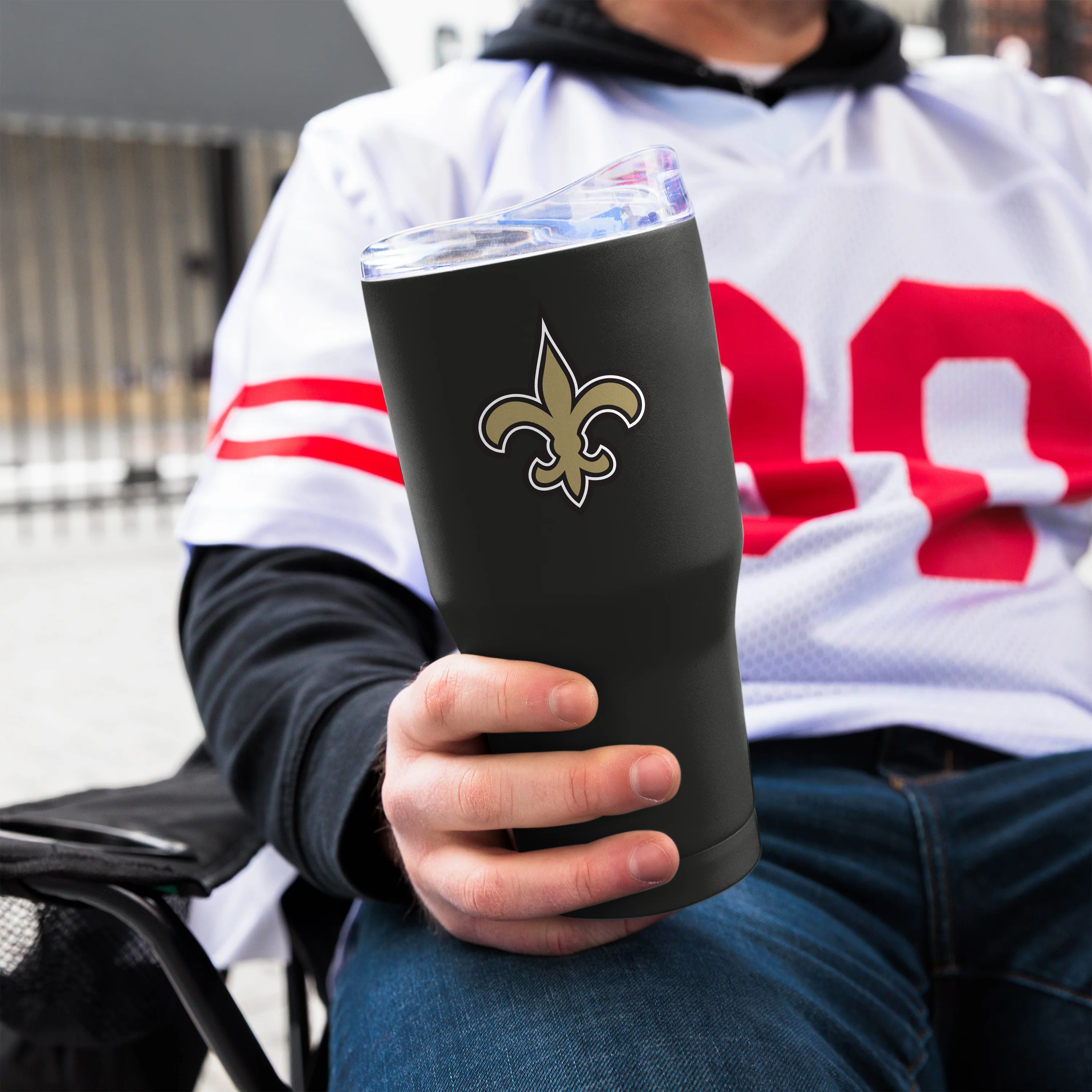 New Orleans Saints 30oz Flipside Powder Coat Tumbler - Image 3