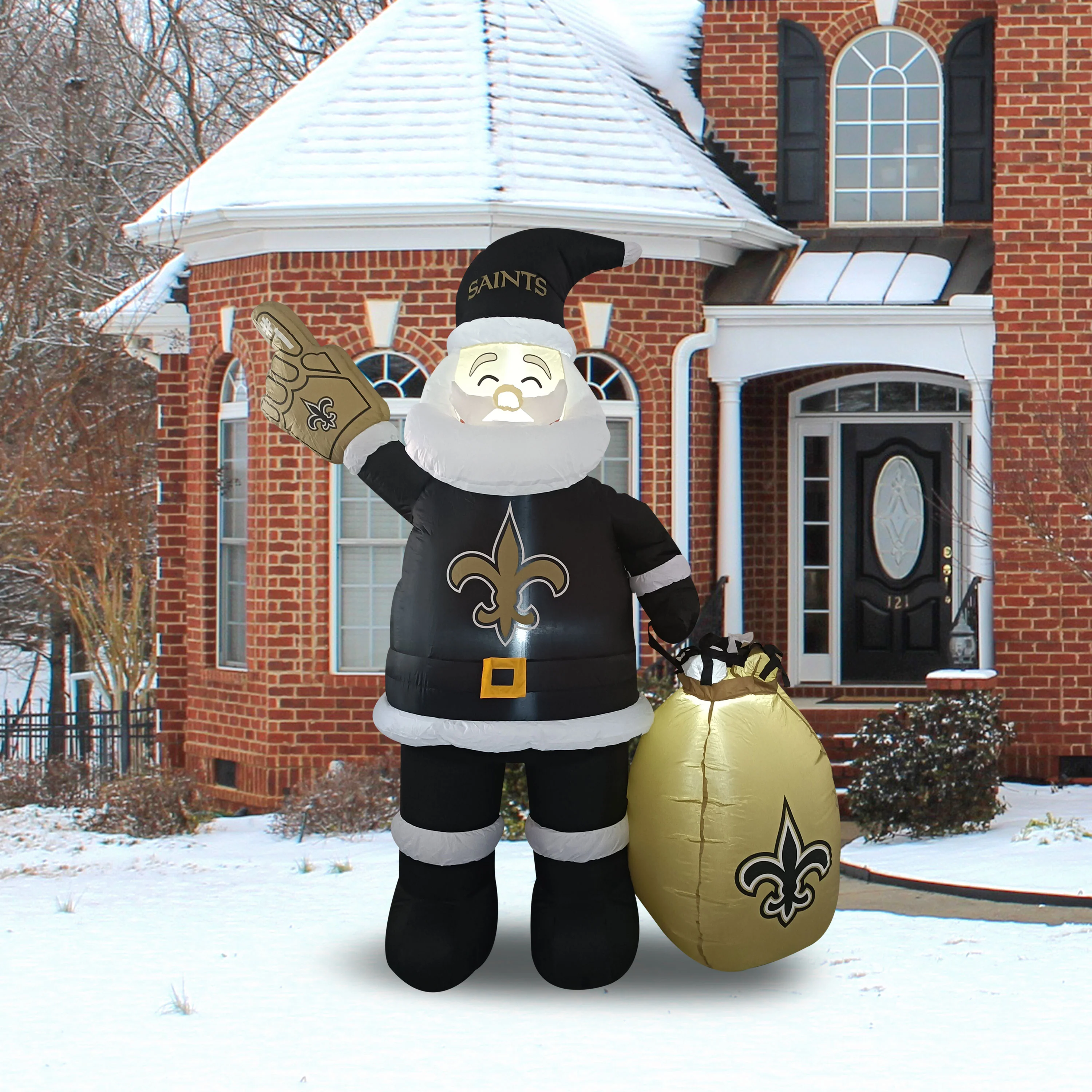 New Orleans Saints Santa Claus Yard Inflatable - Image 4