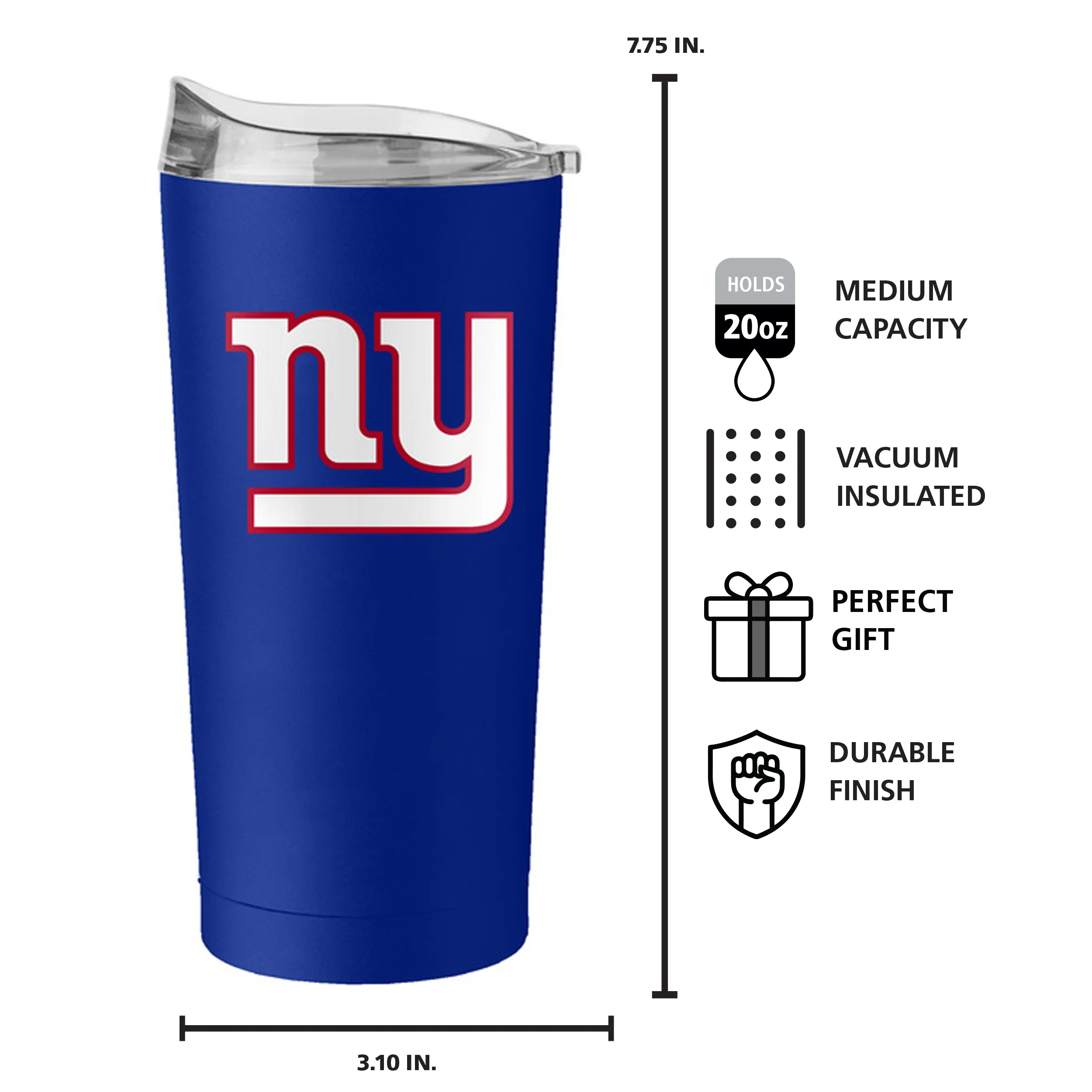New York Giants 20oz Flipside Powder Coat Tumbler - Image 6