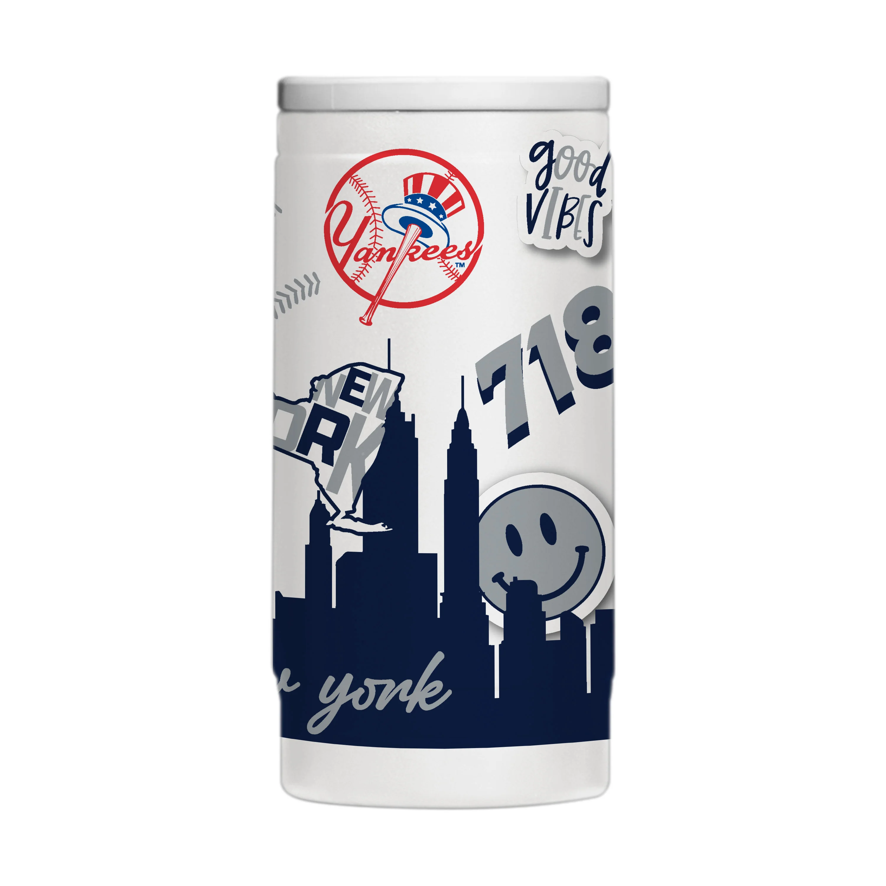 New York Yankees 12oz Native Powder Coat Slim Can Coolie - Image 2