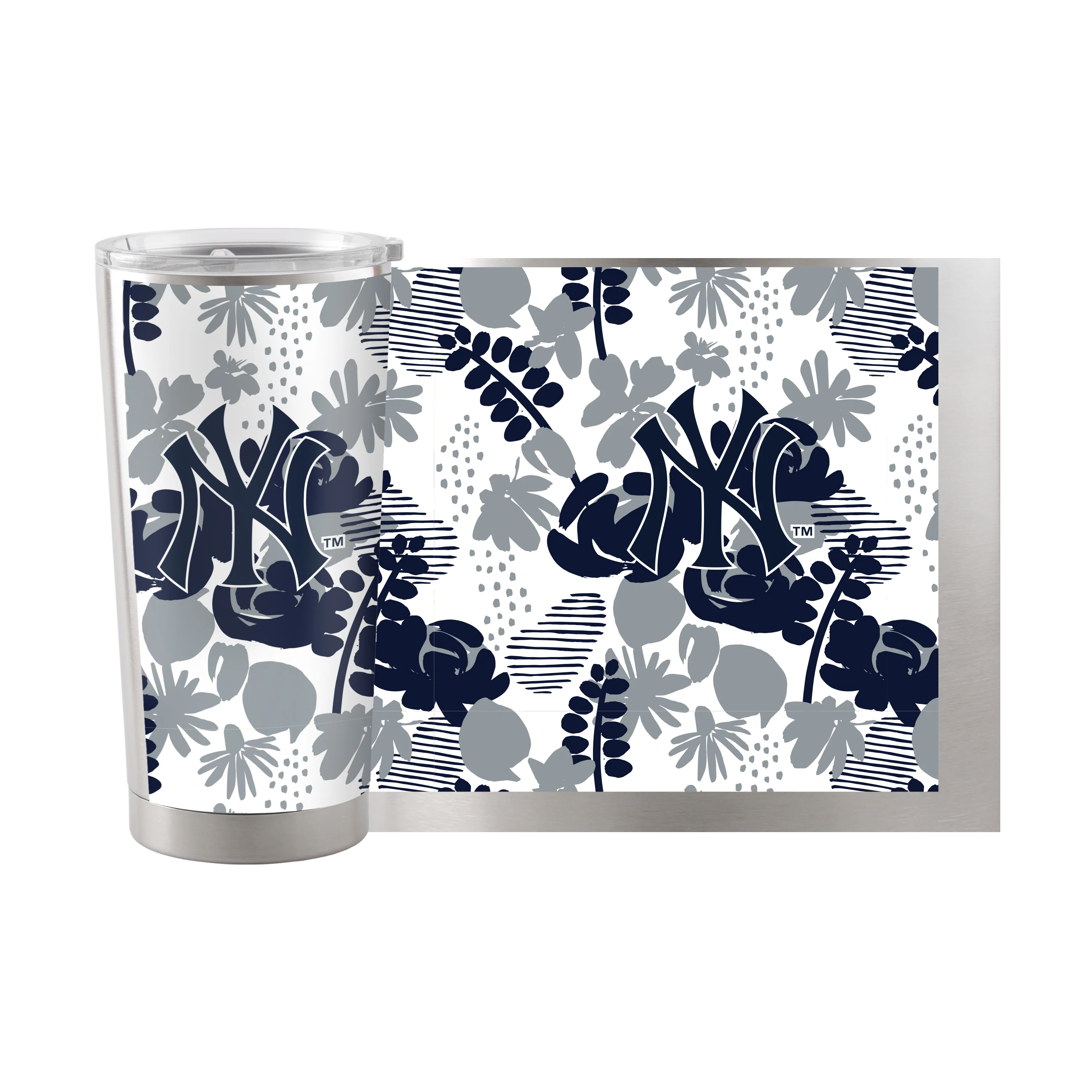 New York Yankees 20oz Floral Stainless Steel Tumbler - Image 2