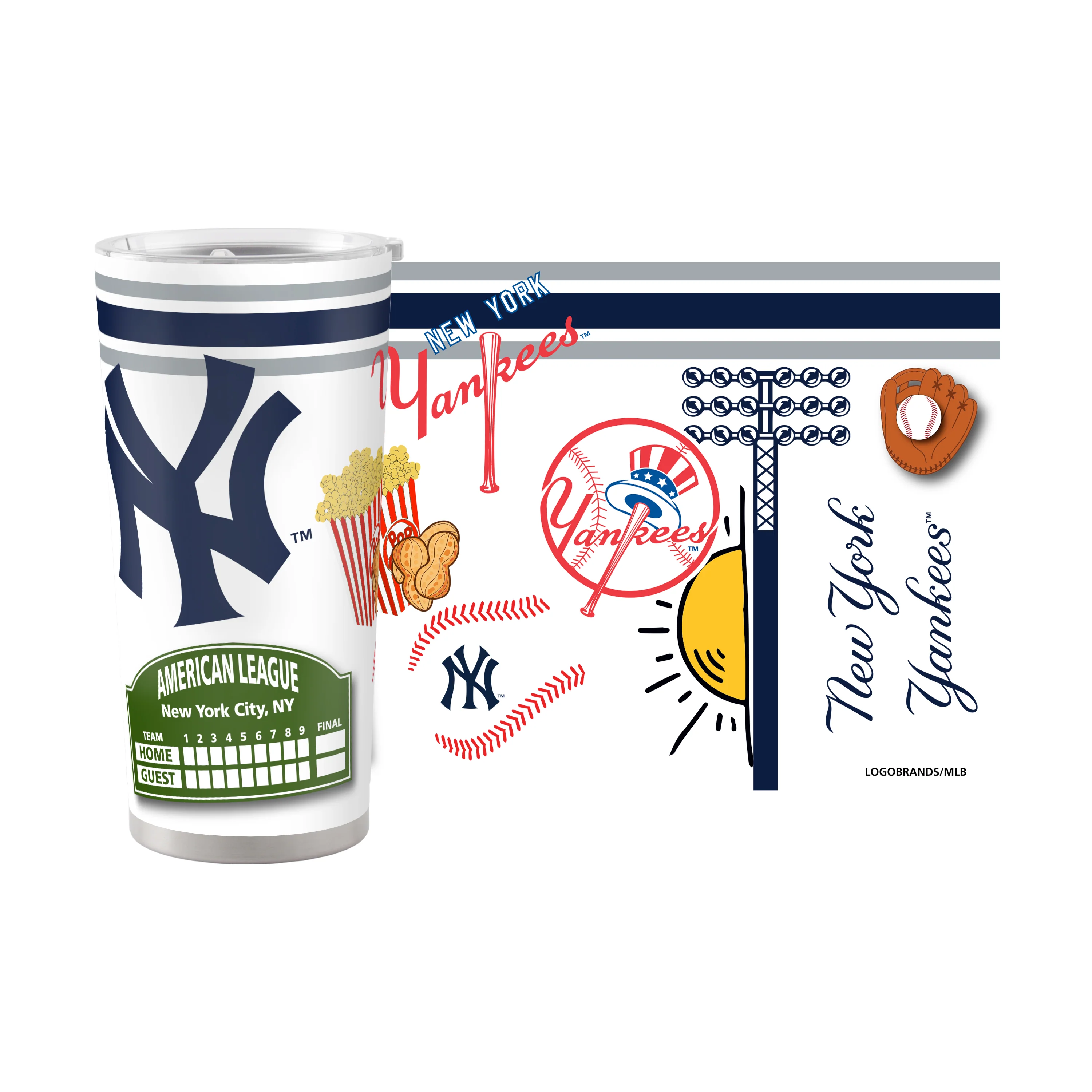 New York Yankees 20oz Native Stainless Steel Tumbler - Image 2
