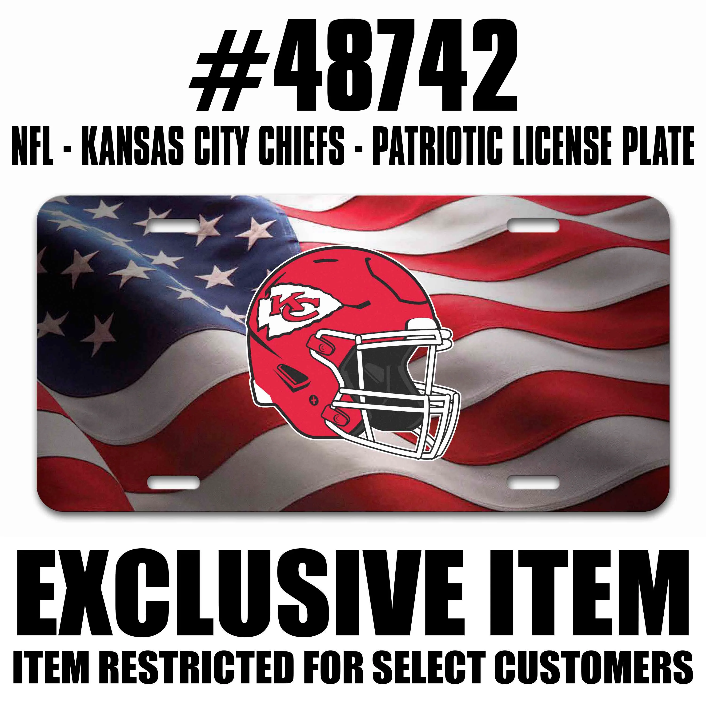 NFL - Kansas City Chiefs Embossed Patriotic License Plate