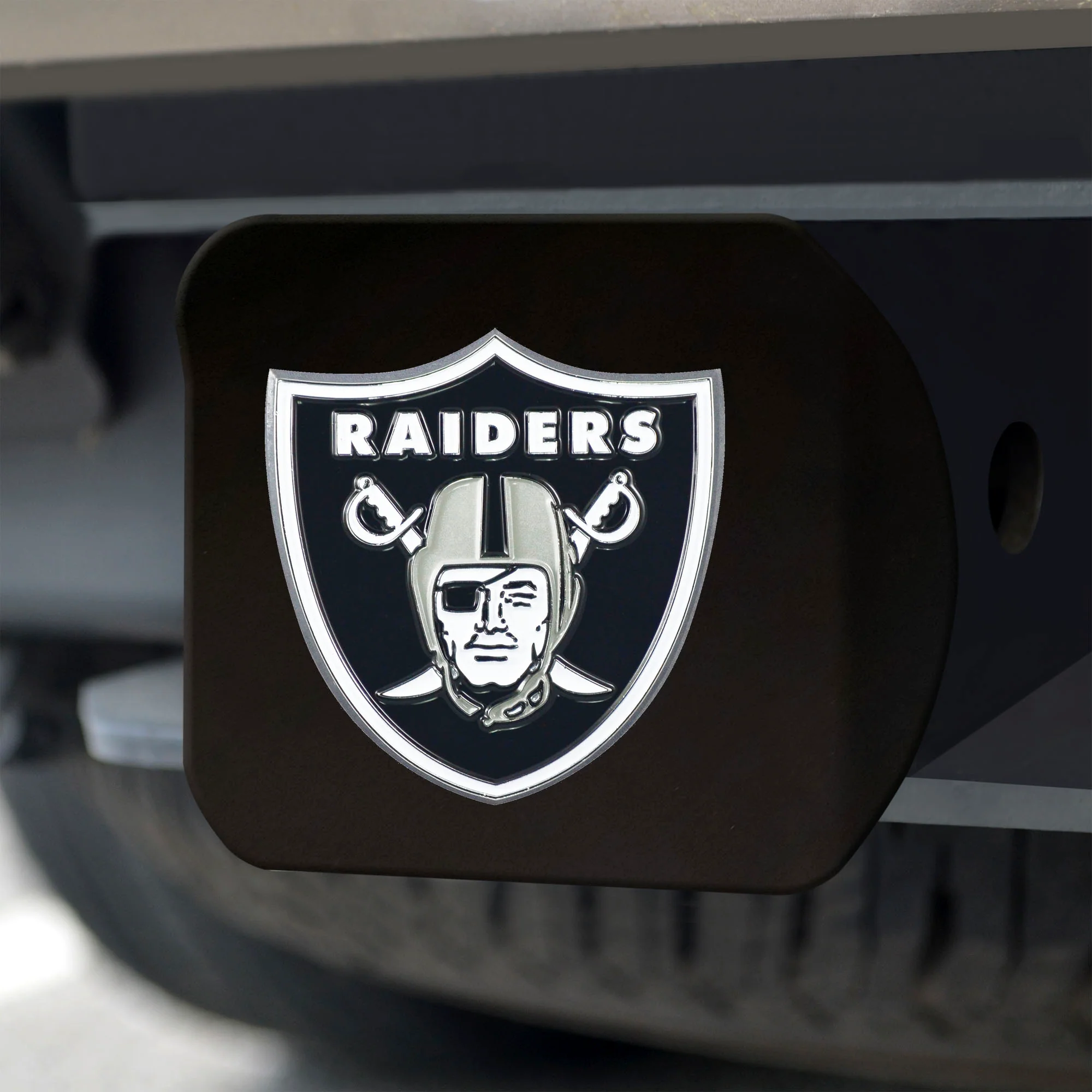 NFL - Las Vegas Raiders Color on Black Hitch Cover - Image 2