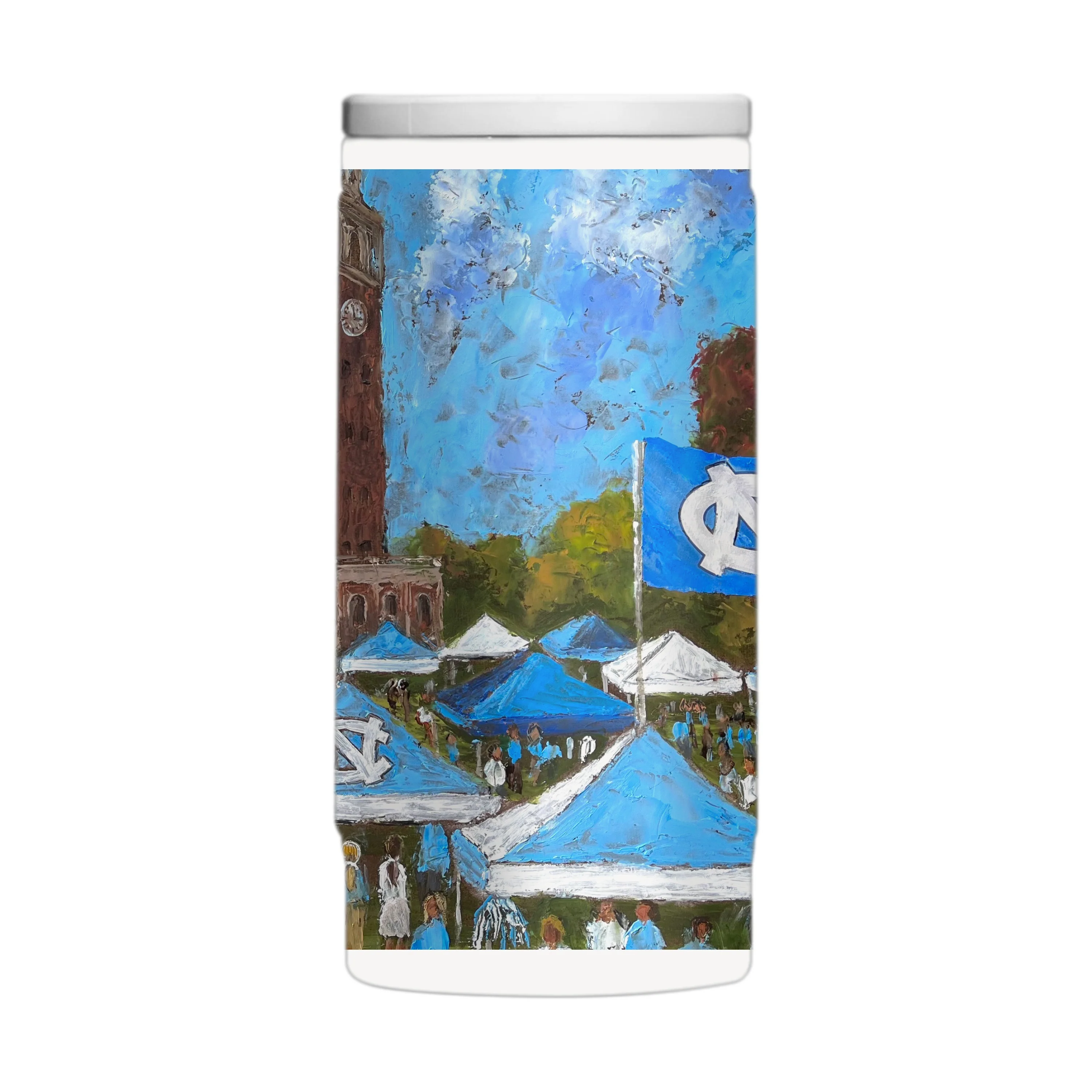 North Carolina 12oz Collector Powder Coat Slim Can Coolie - Image 2