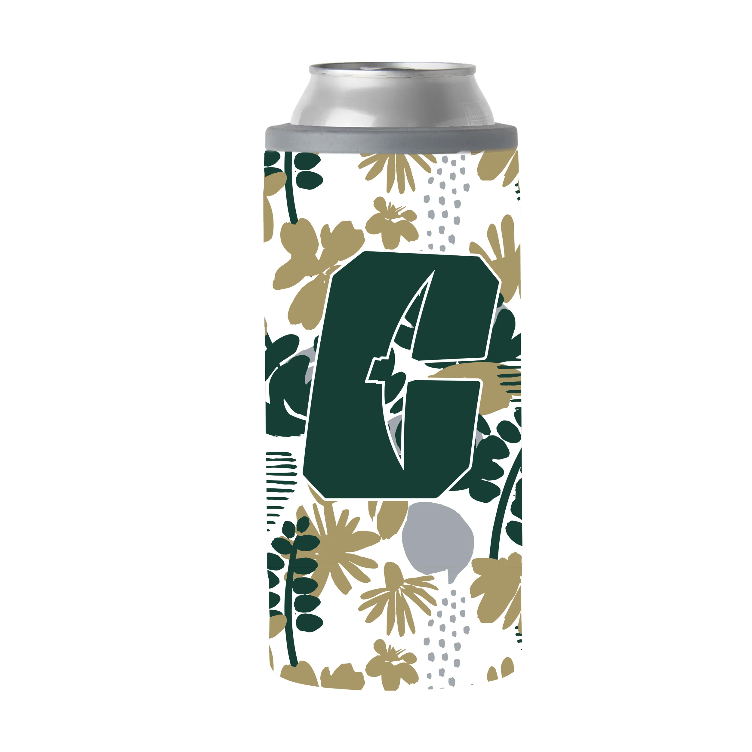 North Carolina Charlotte 12oz Floral Slim Can Coolie - Image 2