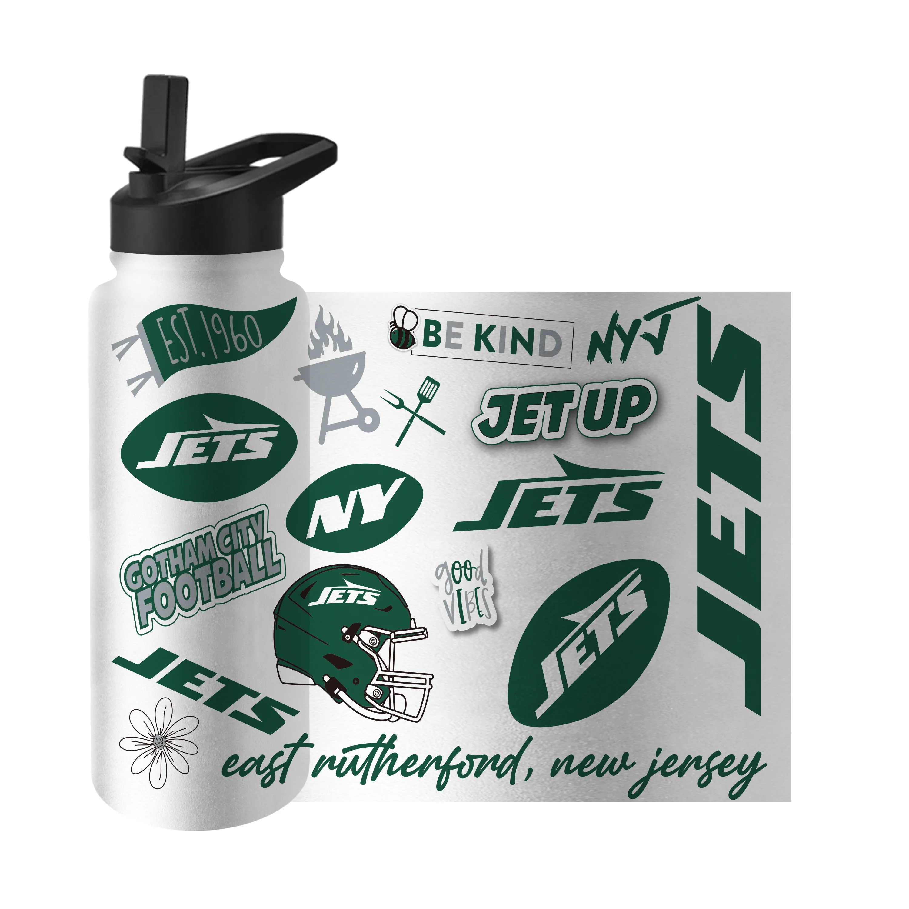 NY Jets 34oz Native Quencher Bottle - Image 3