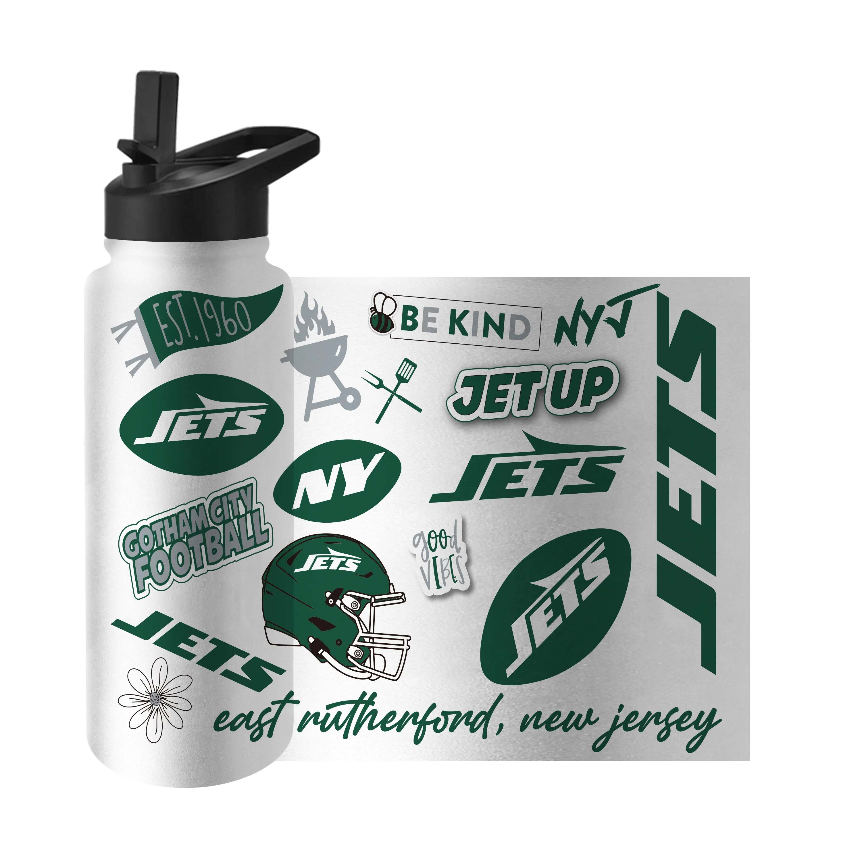 NY Jets 34oz Native Quencher Bottle - Image 9