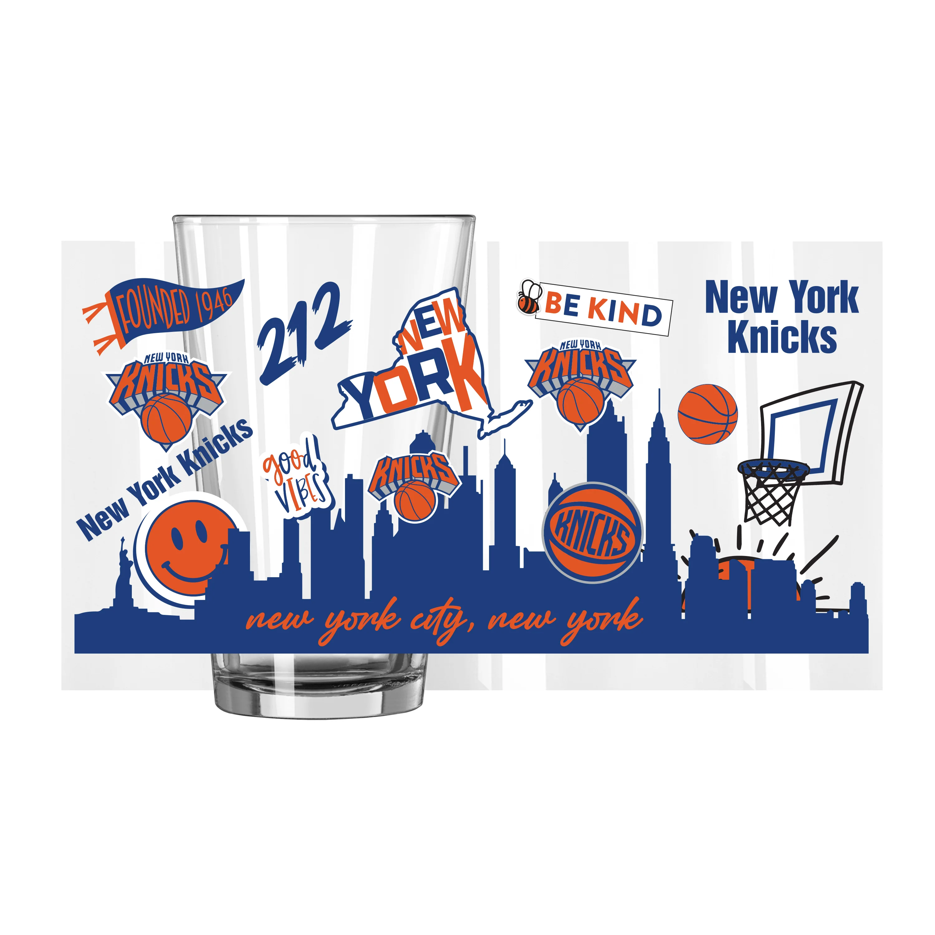 NY Knicks 16oz Native Pint Glass - Image 4