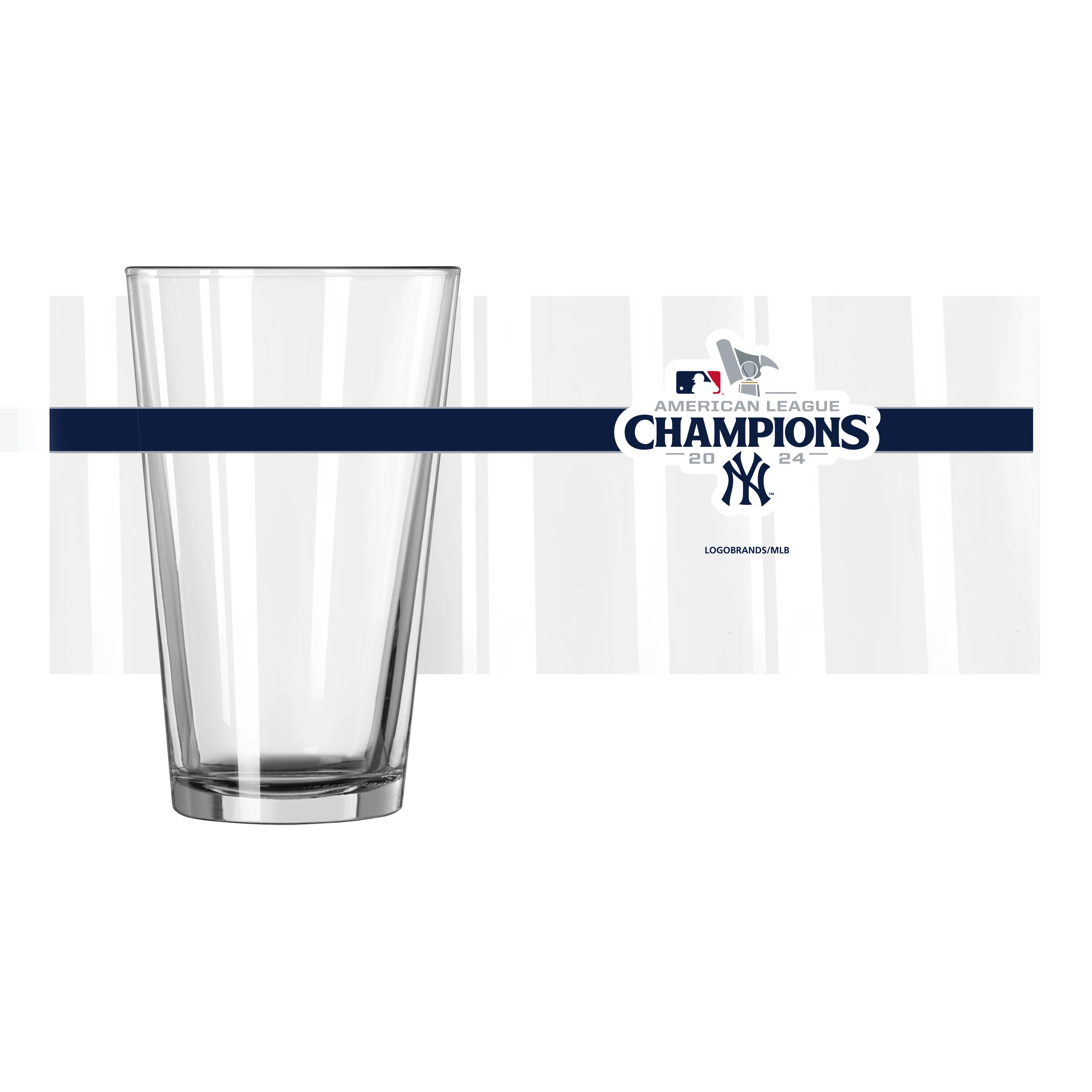 NY Yankees 2024 American League Champs 16oz Pint Glass - Image 2