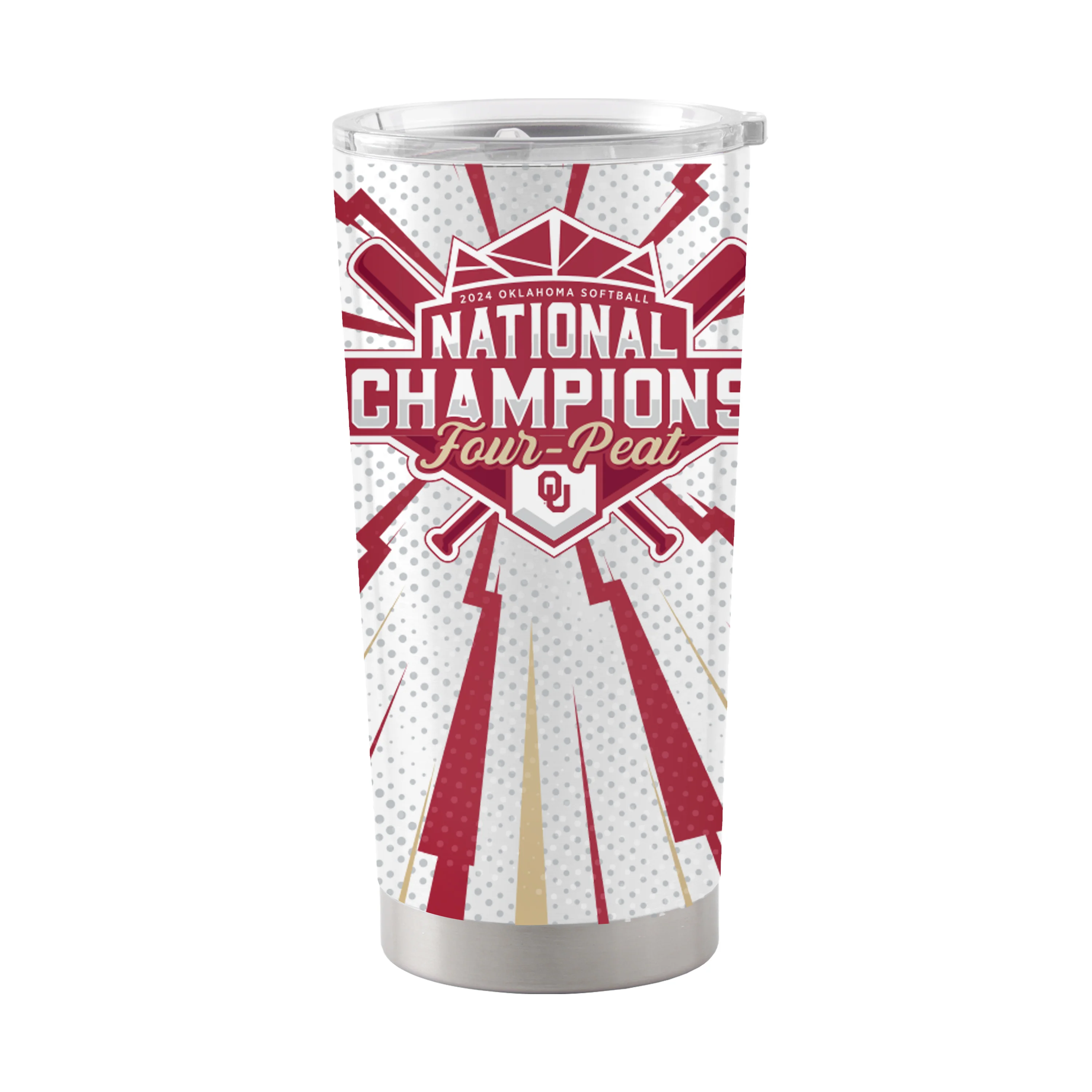 Oklahoma 20oz 2024 NCAA Softball Champions Stainless Tumbler