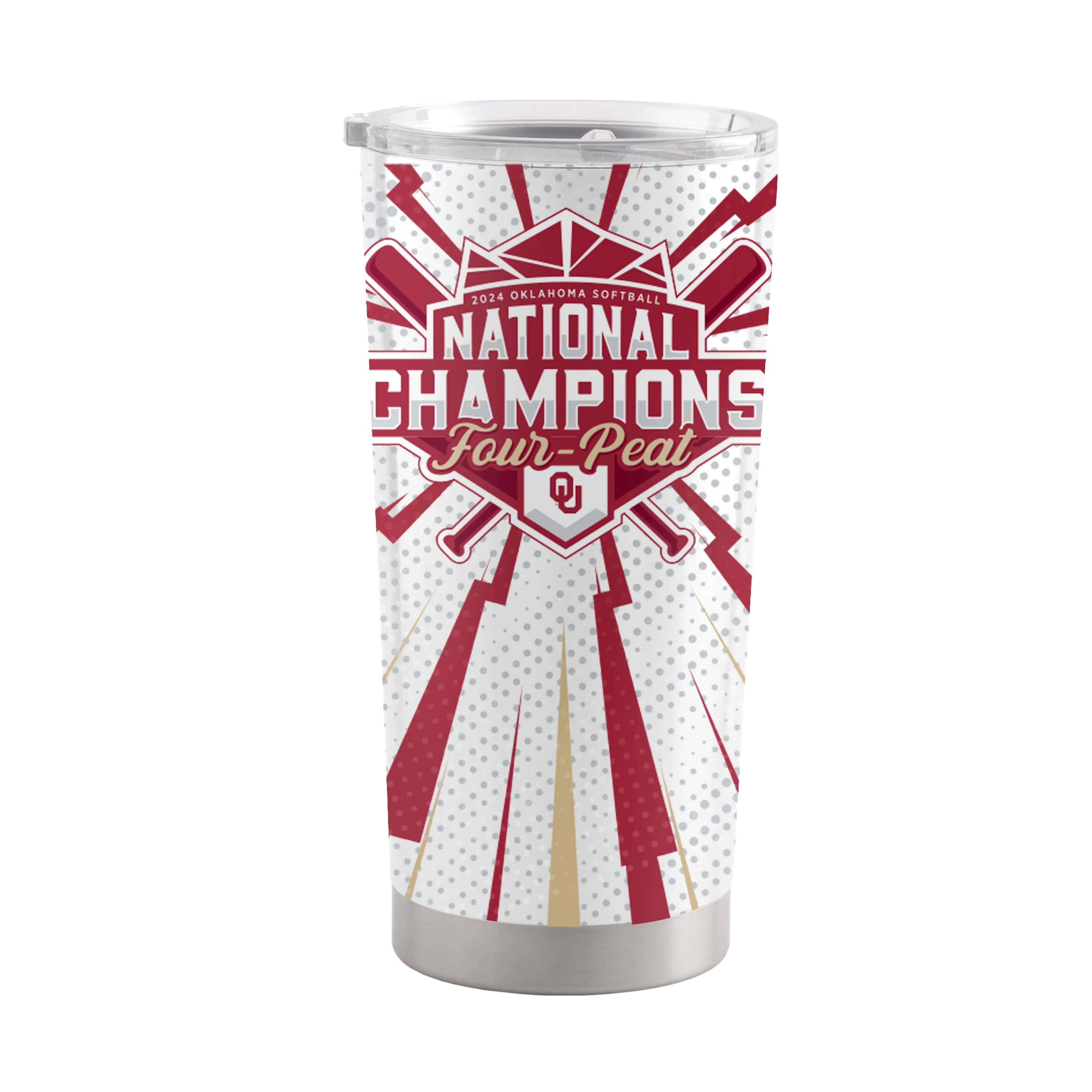 Oklahoma 20oz 2024 NCAA Softball Champions Stainless Tumbler - Image 2