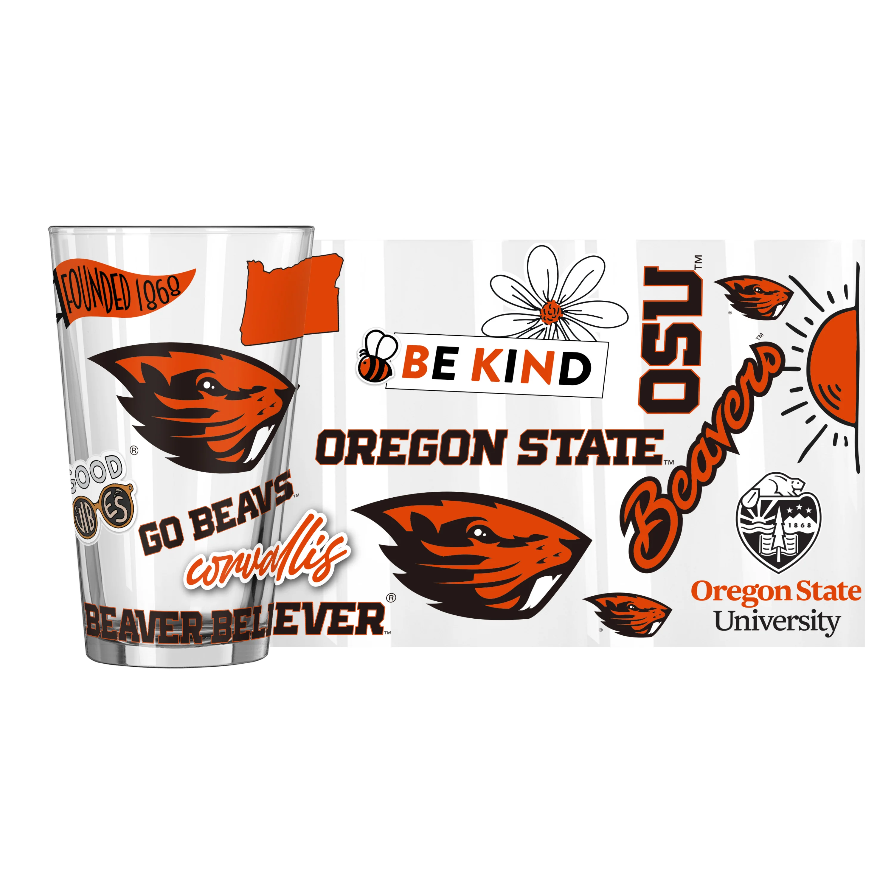 Oregon State 16oz Native Pint Glass - Image 2