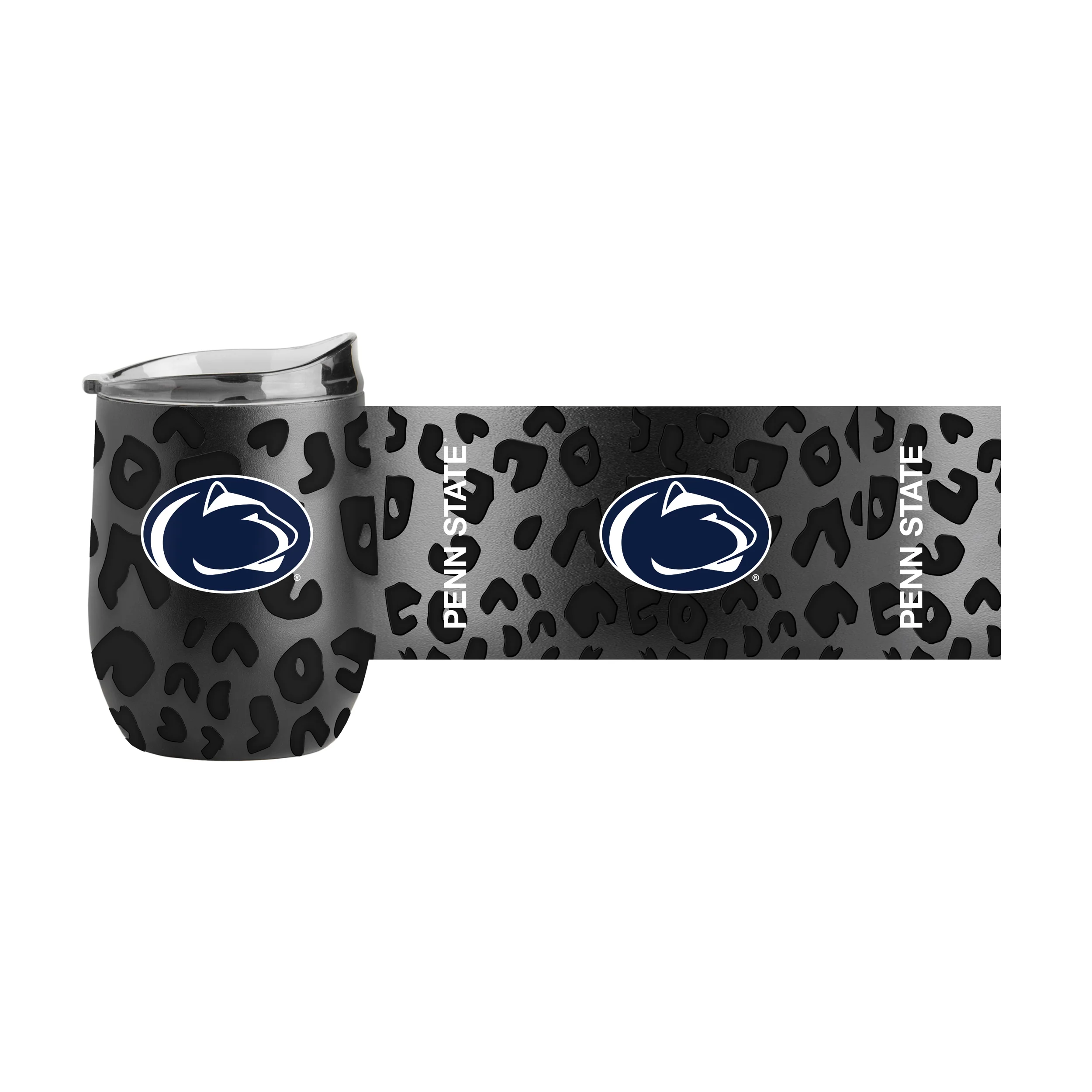 Penn State Leopard 16oz Black Powder Coat Curved Beverage - Image 2