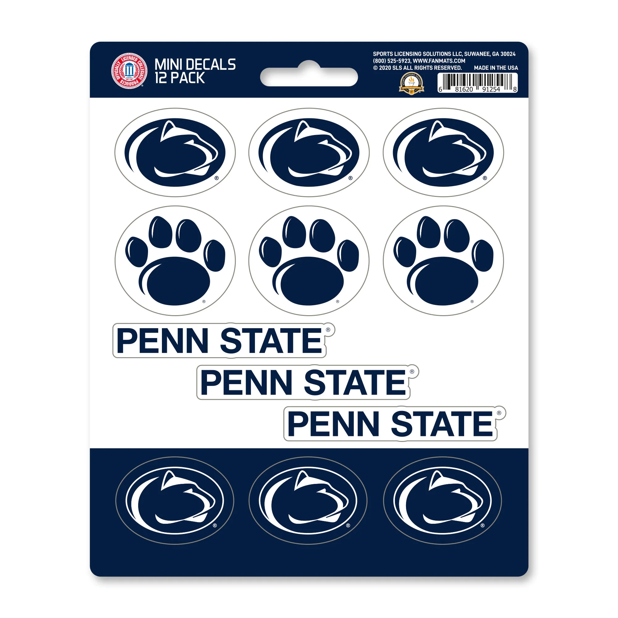 Penn State  Mini Decal 12-pk