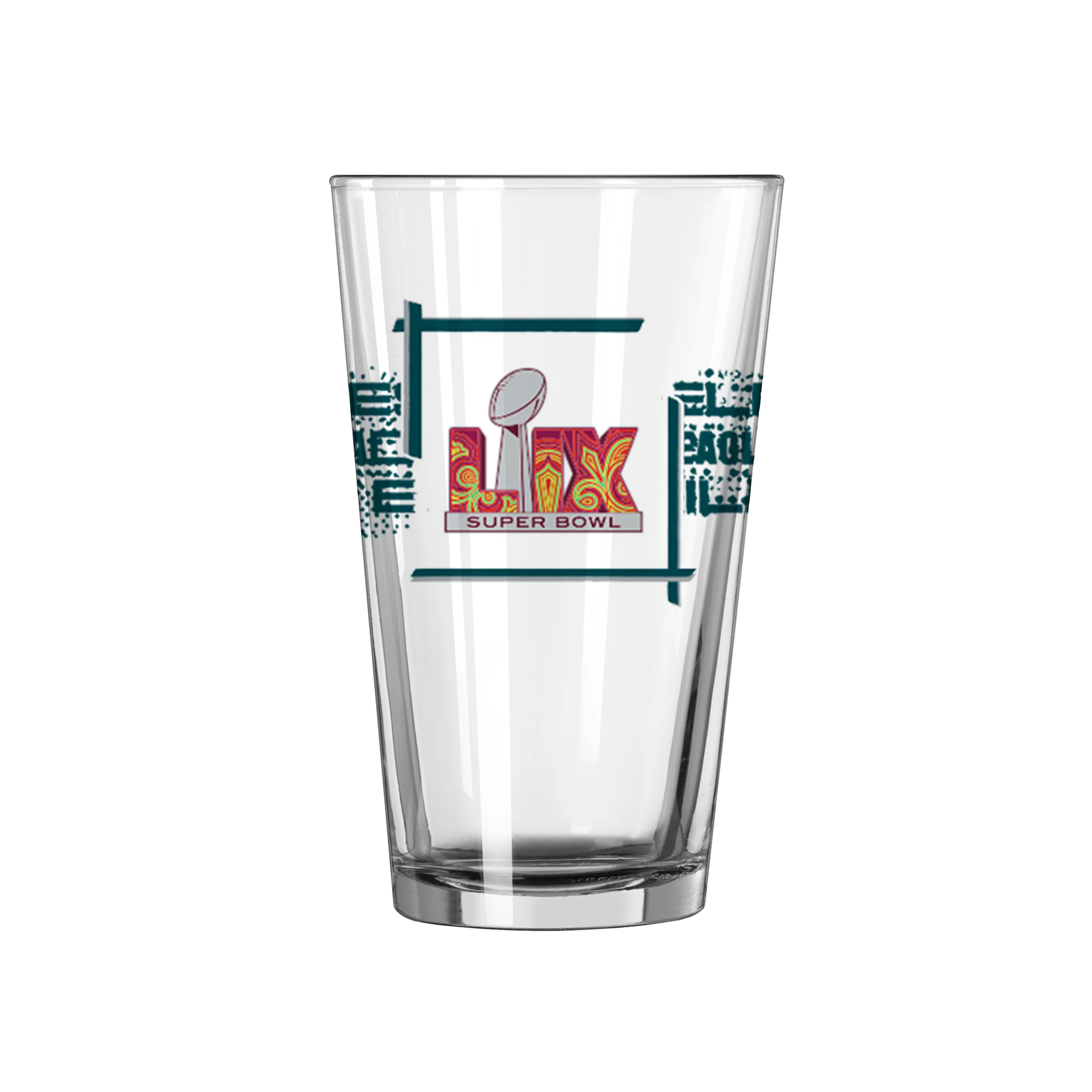 Philadelphia Eagles Super Bowl 59 Champions 16oz Pint Glass - Image 2