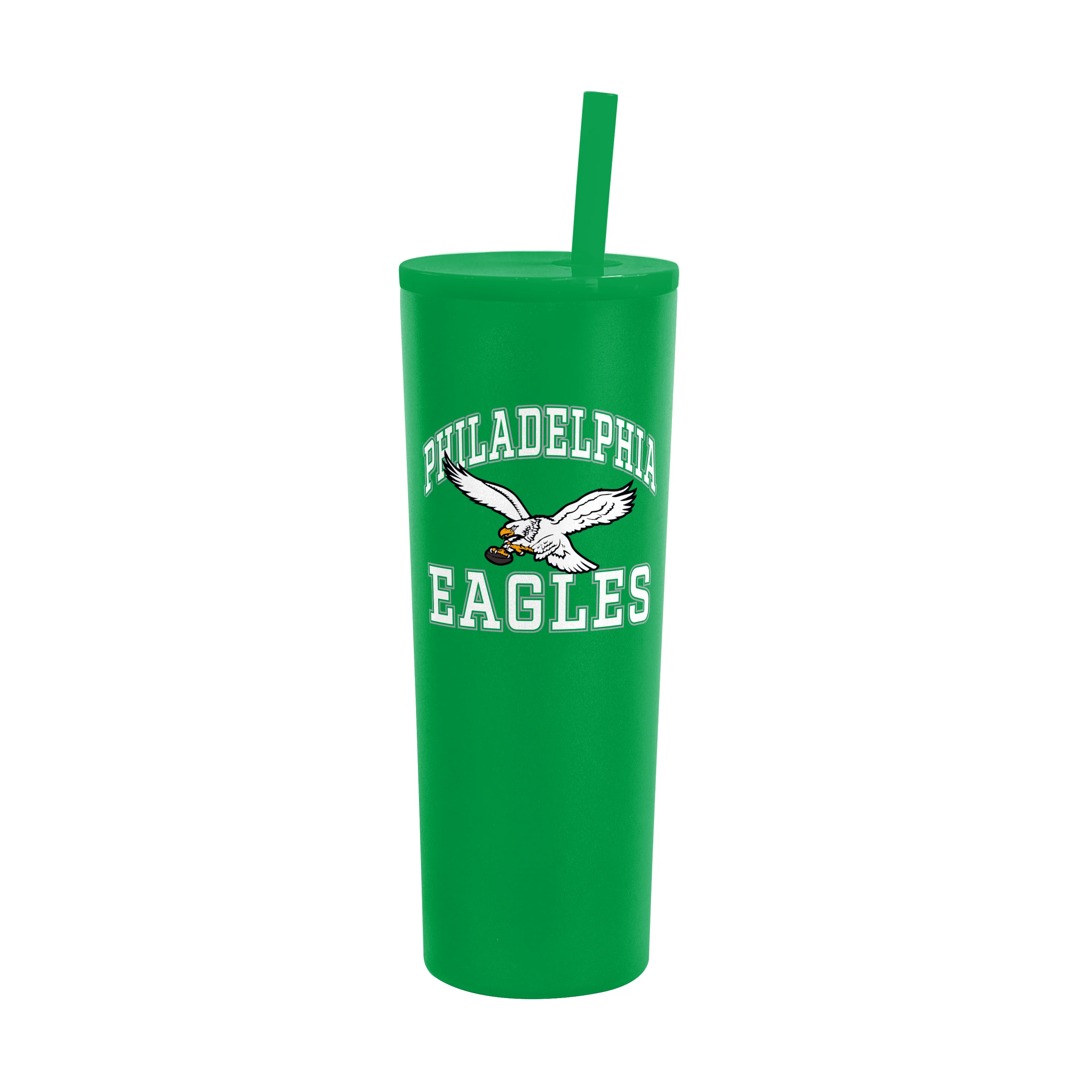 Philadelphia Eagles Vintage 30oz Athletic SS Straw Tumbler - Image 2