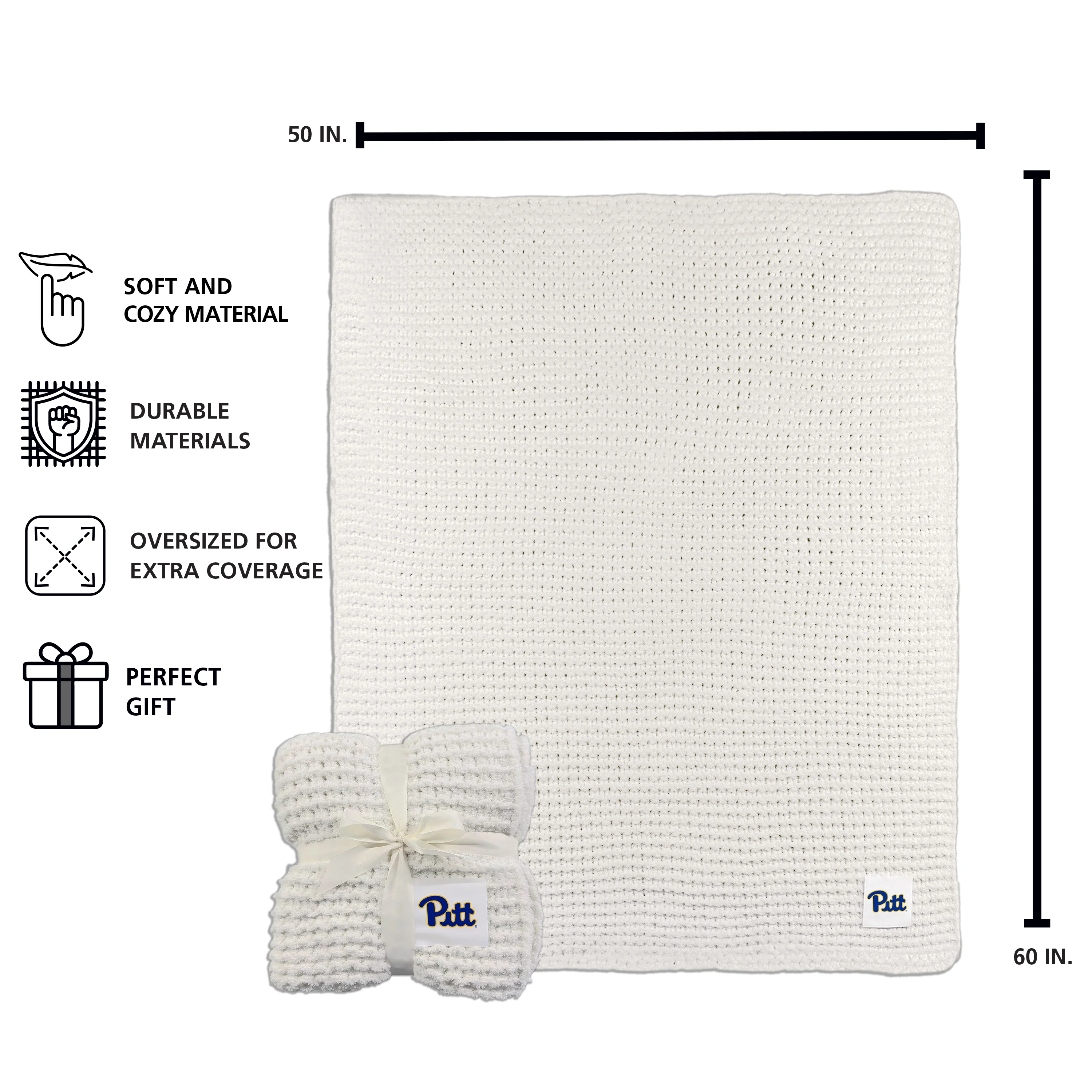 Pittsburgh Cable Knit Throw 50x60 - Image 3