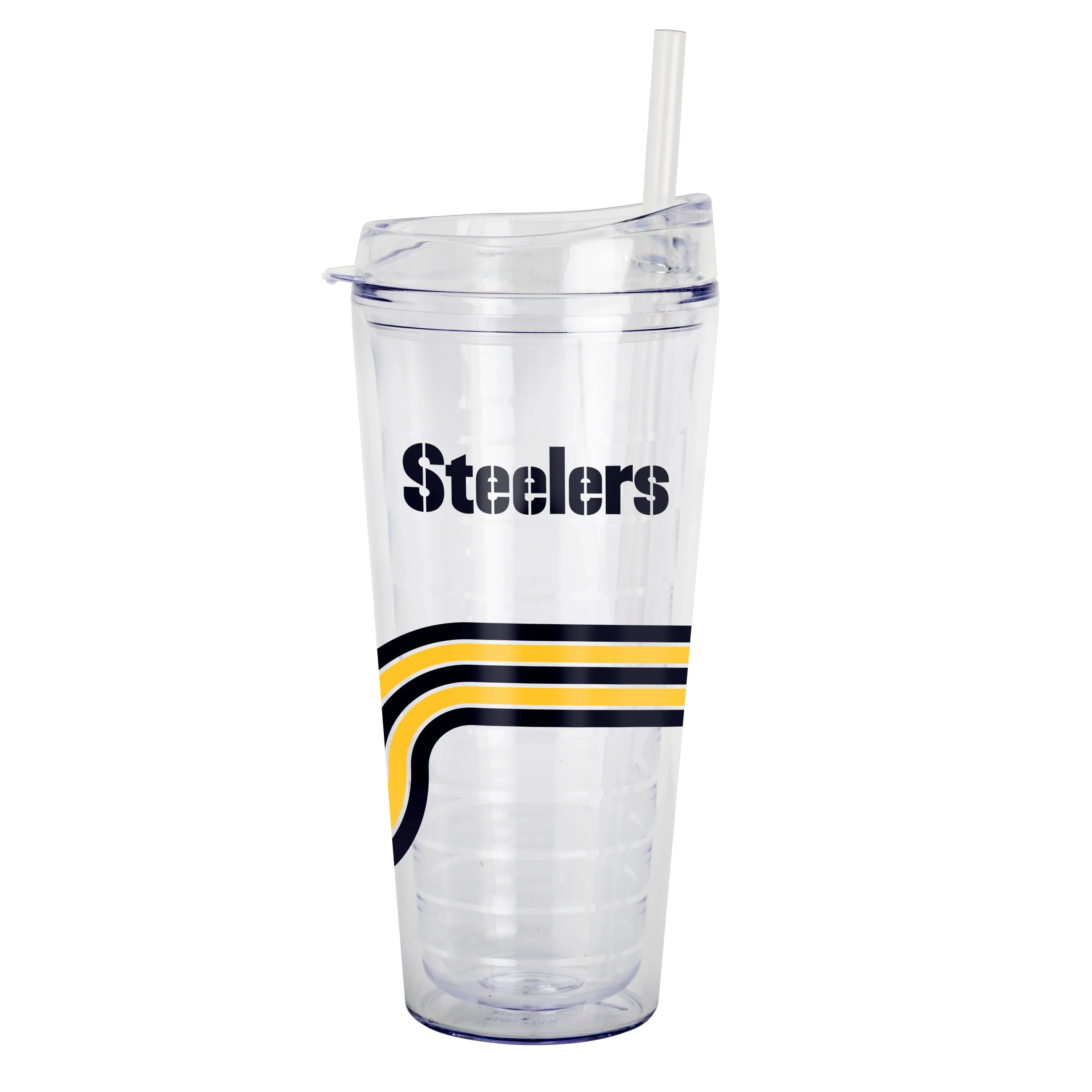 Pittsburgh Steelers 22oz Waves Dbl Wall Clear Tumbler - Image 2