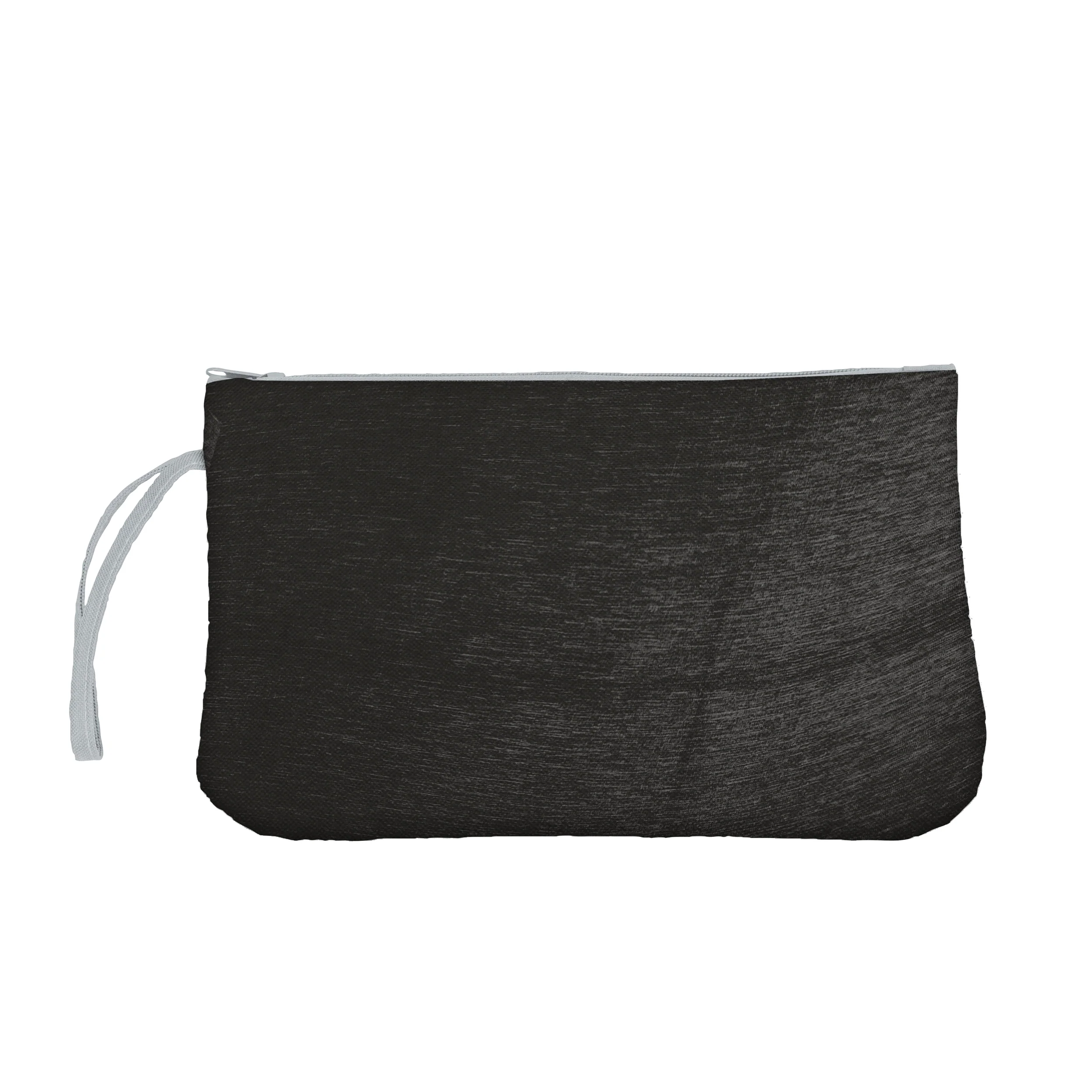 Plain Black Crosshatch Wristlet