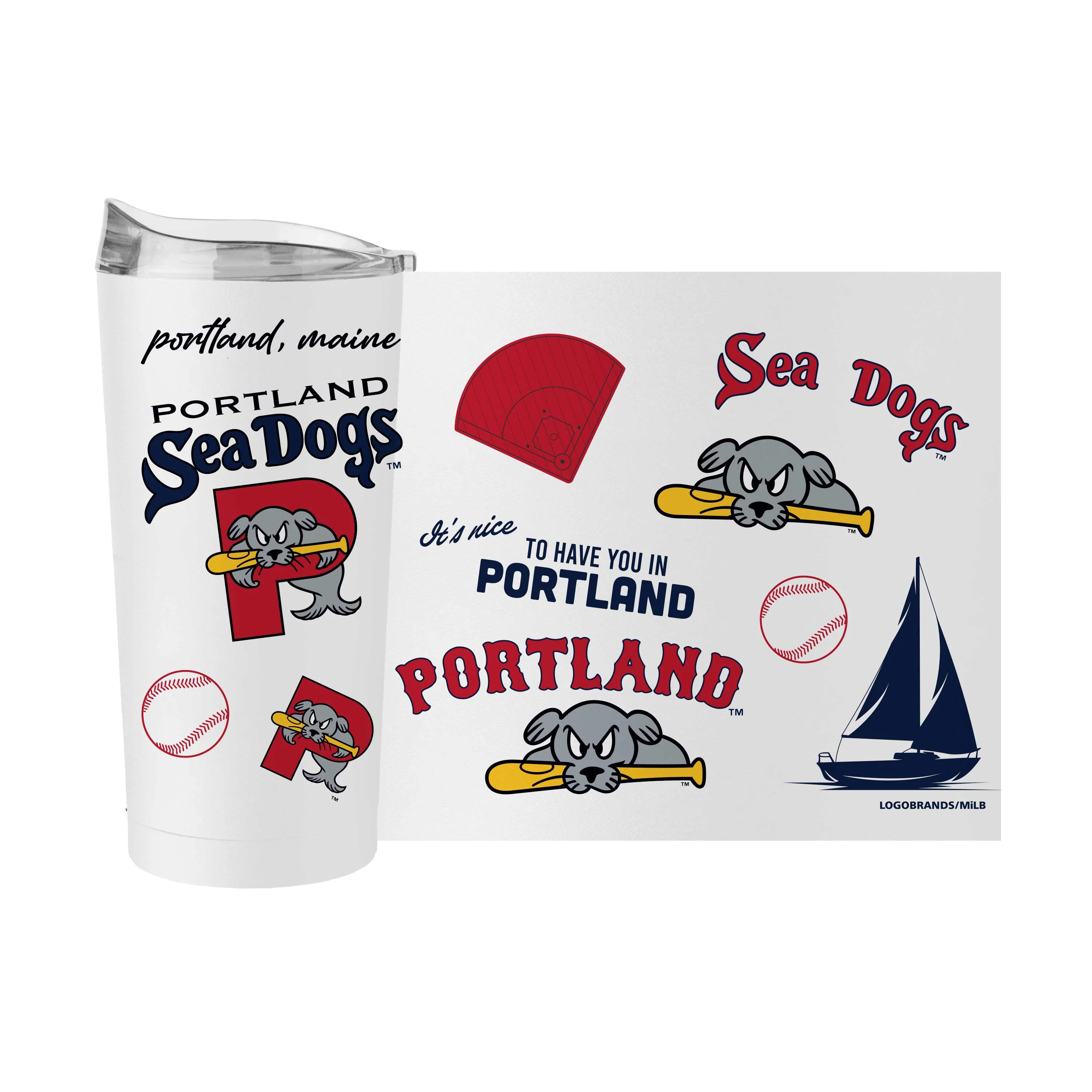 Portland Sea Dogs 20oz Native Powder Coat Tumbler - Image 3