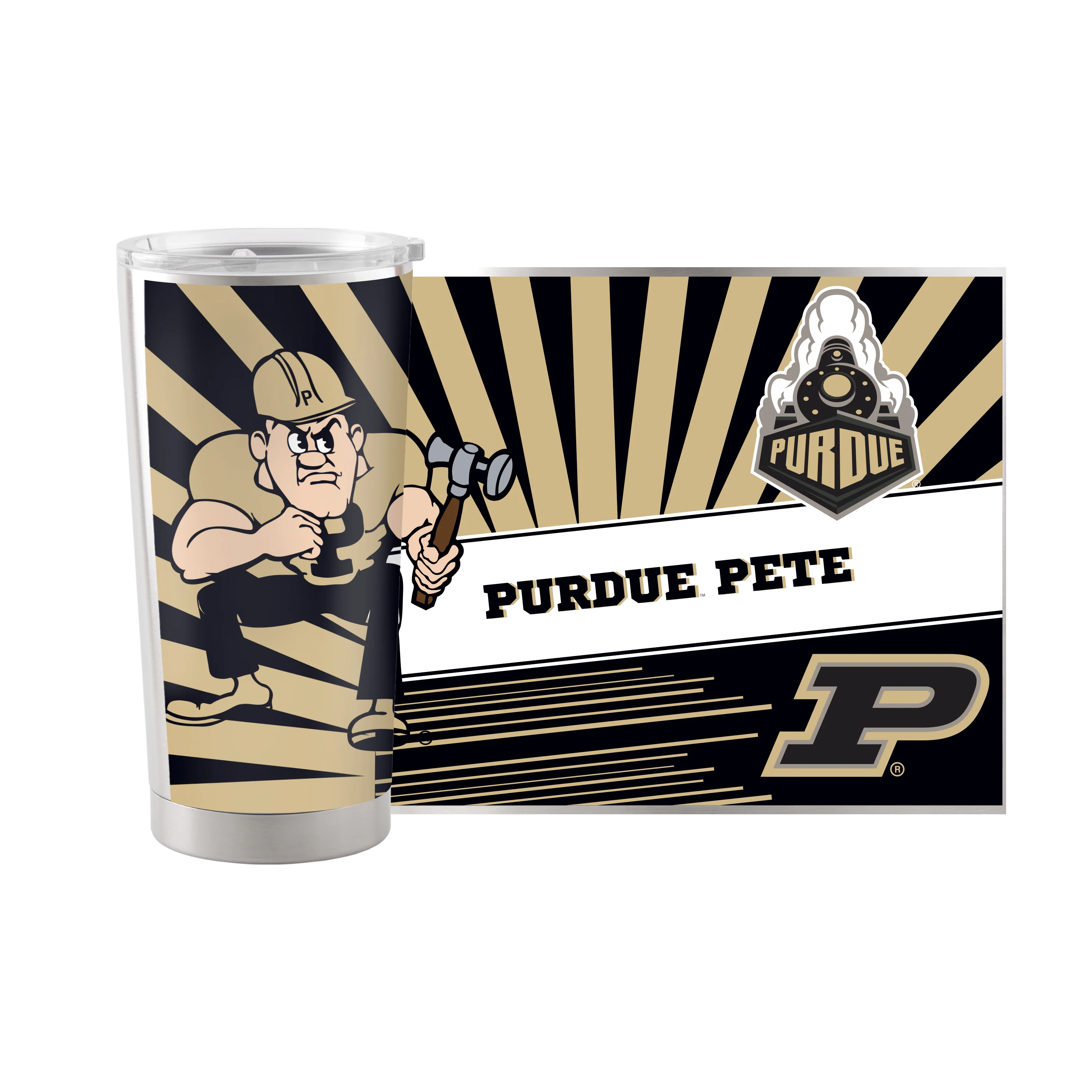 Purdue 20oz Mascot Stainless Steel Tumbler - Image 2