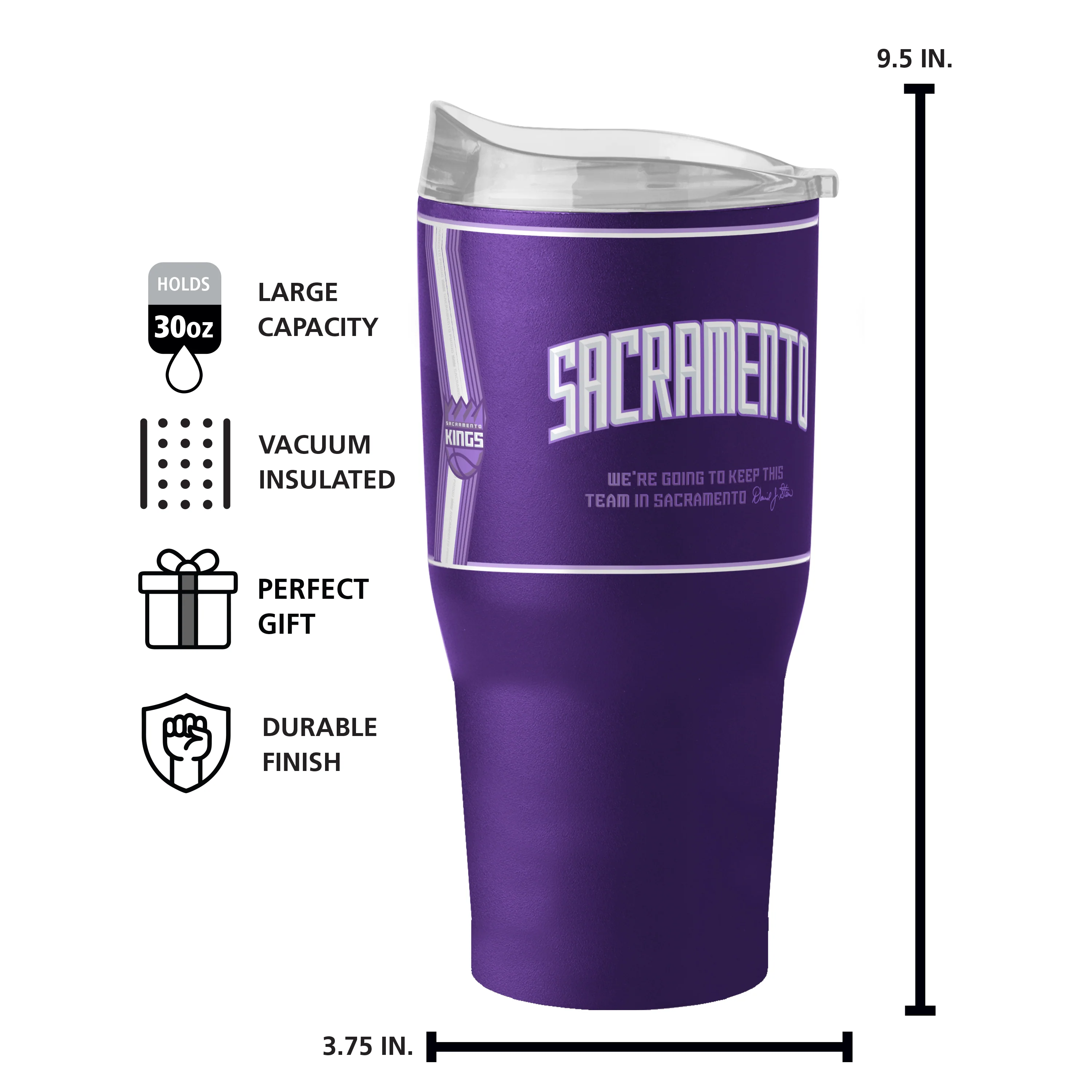 Sacramento Kings 30oz 2025-26 City Edition Powder Coat Tumbler - Image 6