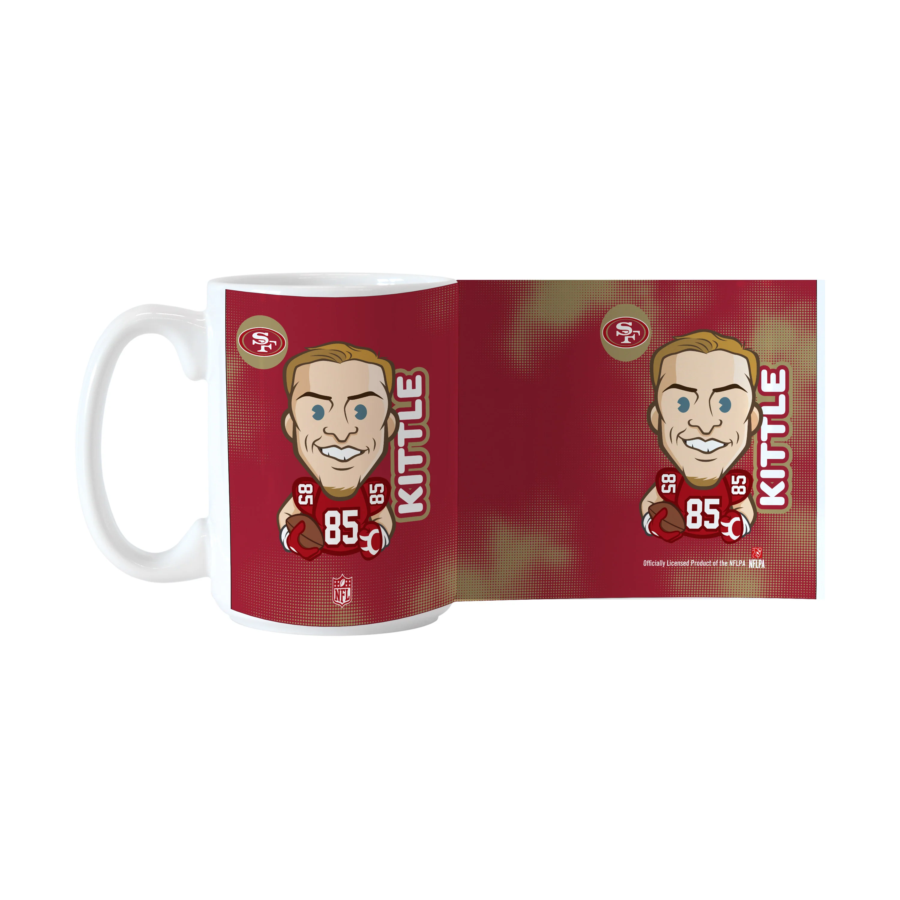San Francisco 49ers George Kittle Caricature 15oz Sublimated Mug - Image 2