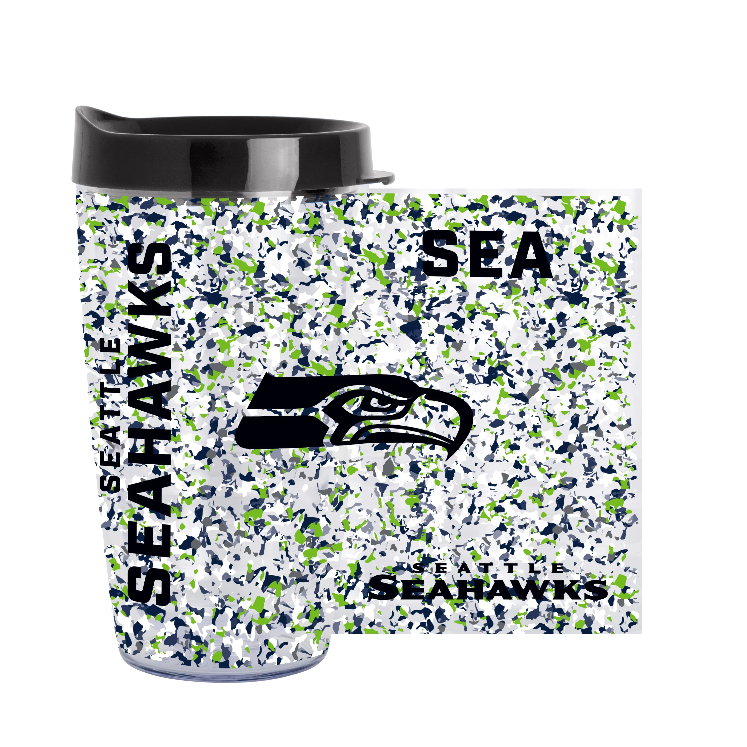 Seattle Seahawks 16oz Terrazzo Dbl Wall Clear Tumbler - Image 3